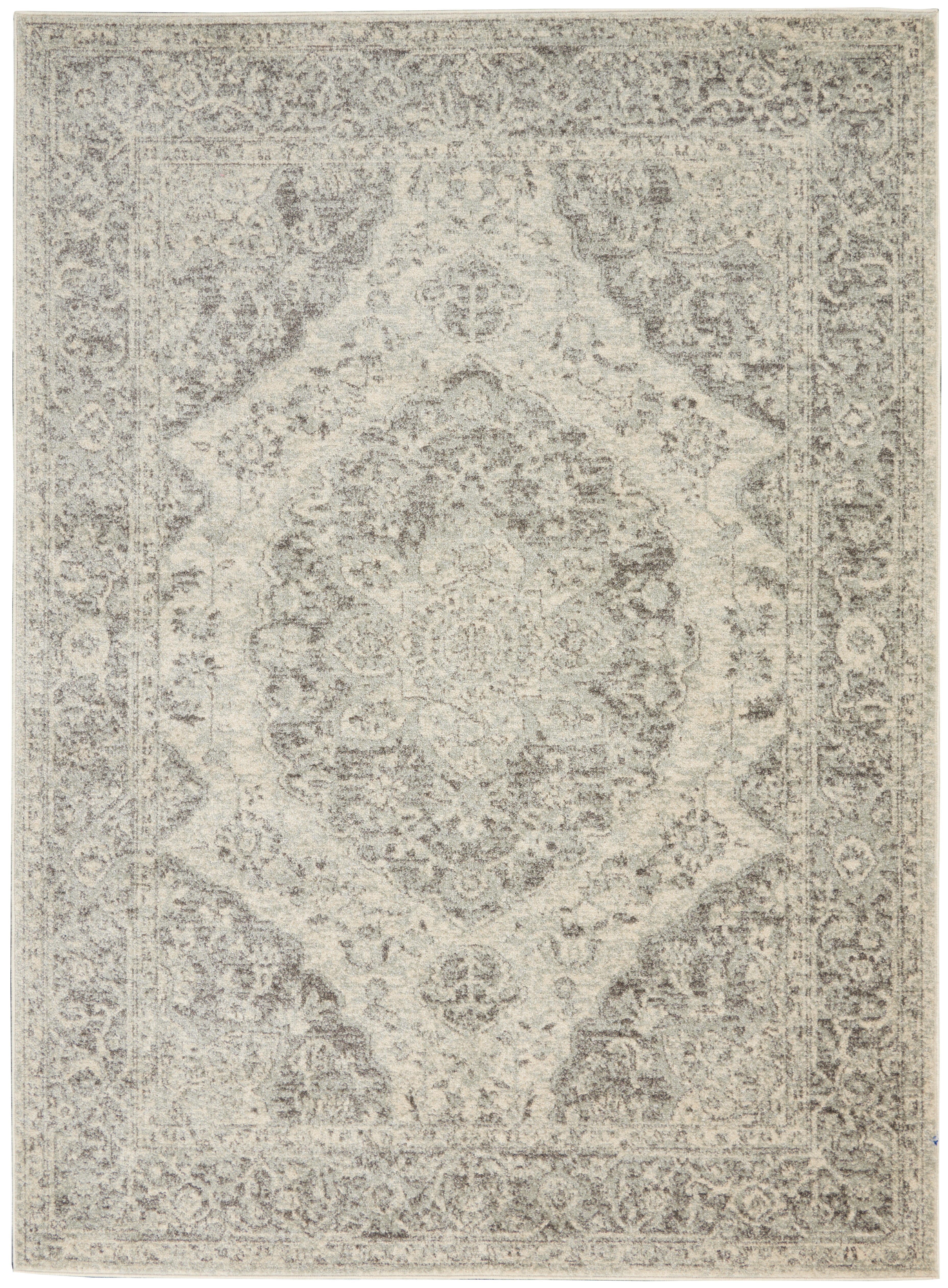 Nourison Home Nourison Tranquil 4' x 6' Ivory/Grey Vintage Indoor Rug, Ivory/Gray, large