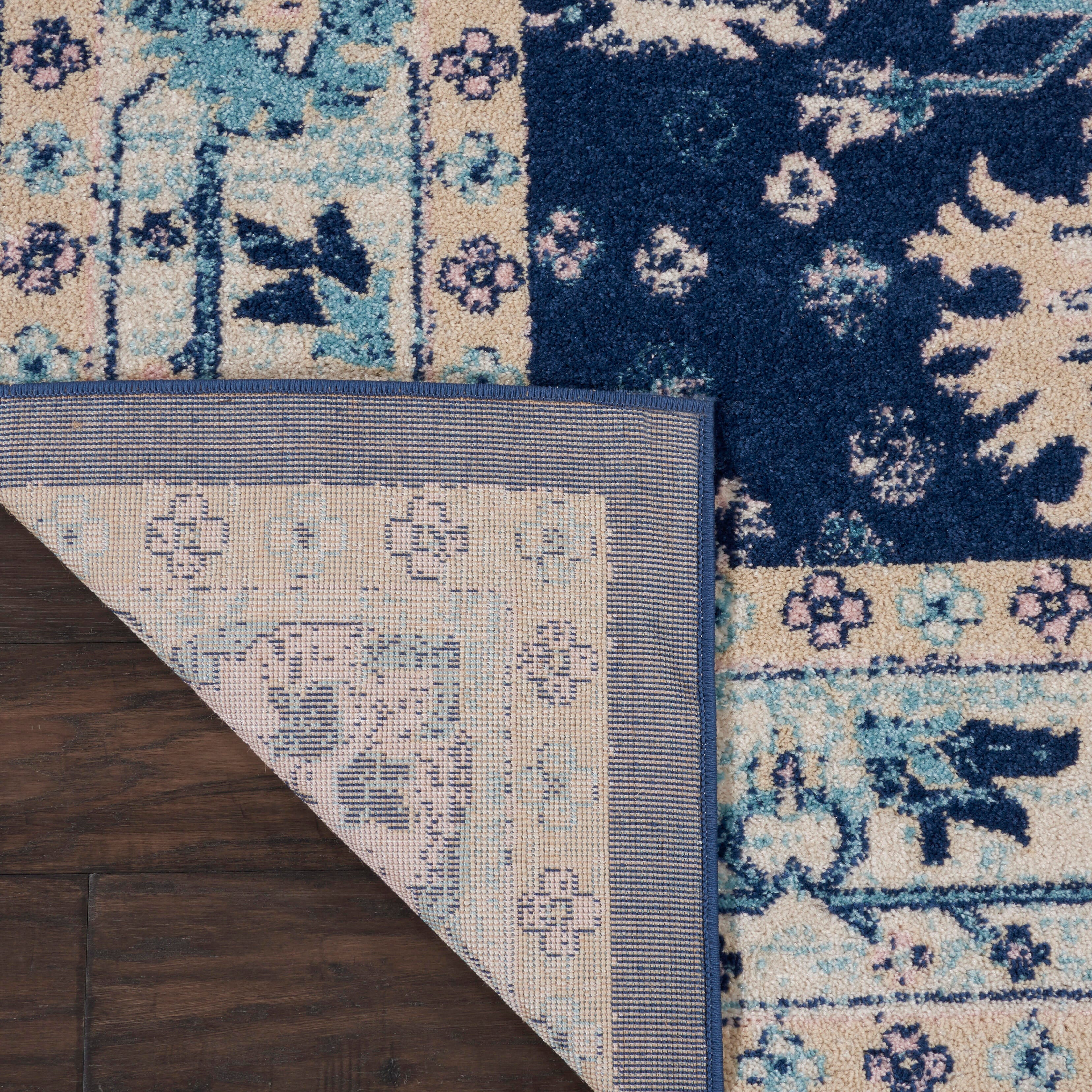 Nourison Nourison Tranquil 2' x 4' Navy/Ivory Persian Indoor Rug, Navy/Ivory, large