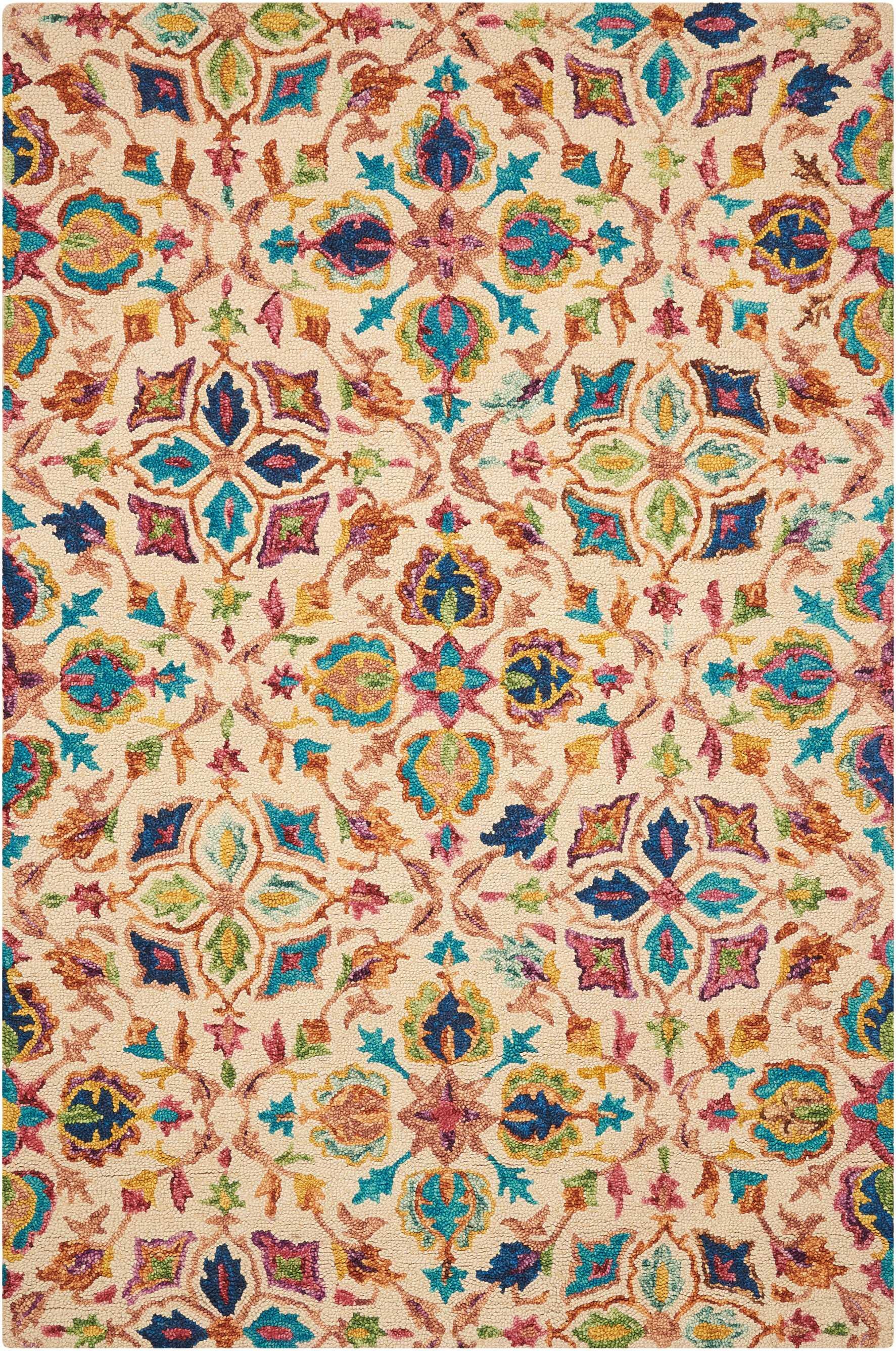 Nourison Home Nourison Vivid 4' x 6' Ivory Bohemian Indoor Rug, Ivory, large