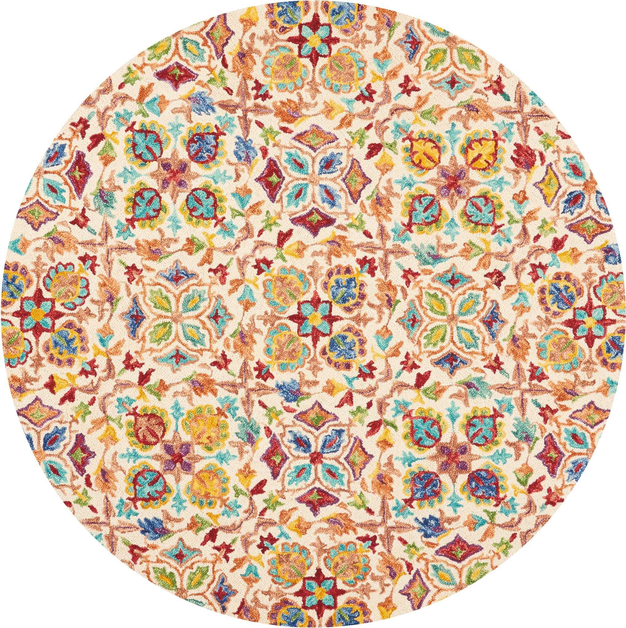 Nourison Home Nourison Vivid 8' x ROUND Ivory Bohemian Indoor Rug, Ivory, large