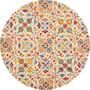 Nourison Home Nourison Vivid 8' x ROUND Ivory Bohemian Indoor Rug, Ivory, large