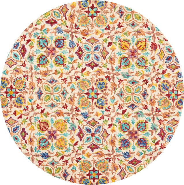 Nourison Home Vivid 8' x ROUND Ivory Bohemian Indoor Rug, Ivory