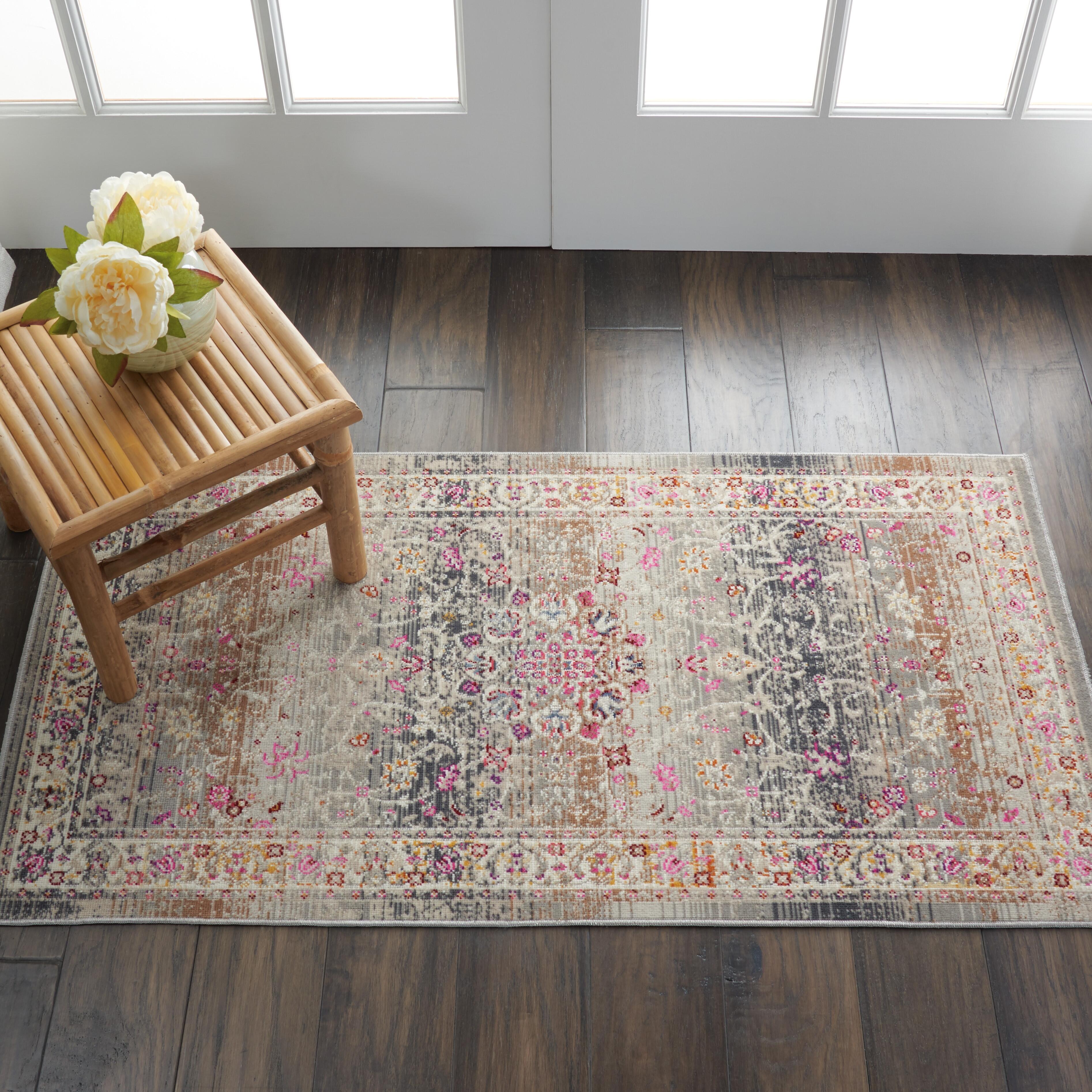 Nourison Nourison Vintage Kashan 2' x 4' Grey Vintage Indoor Rug, Gray, rollover