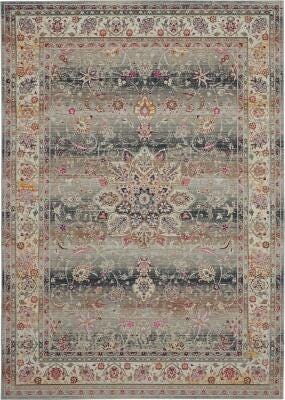 Nourison Nourison Vintage Kashan 4' x 6' Grey Vintage Indoor Rug, Gray, large