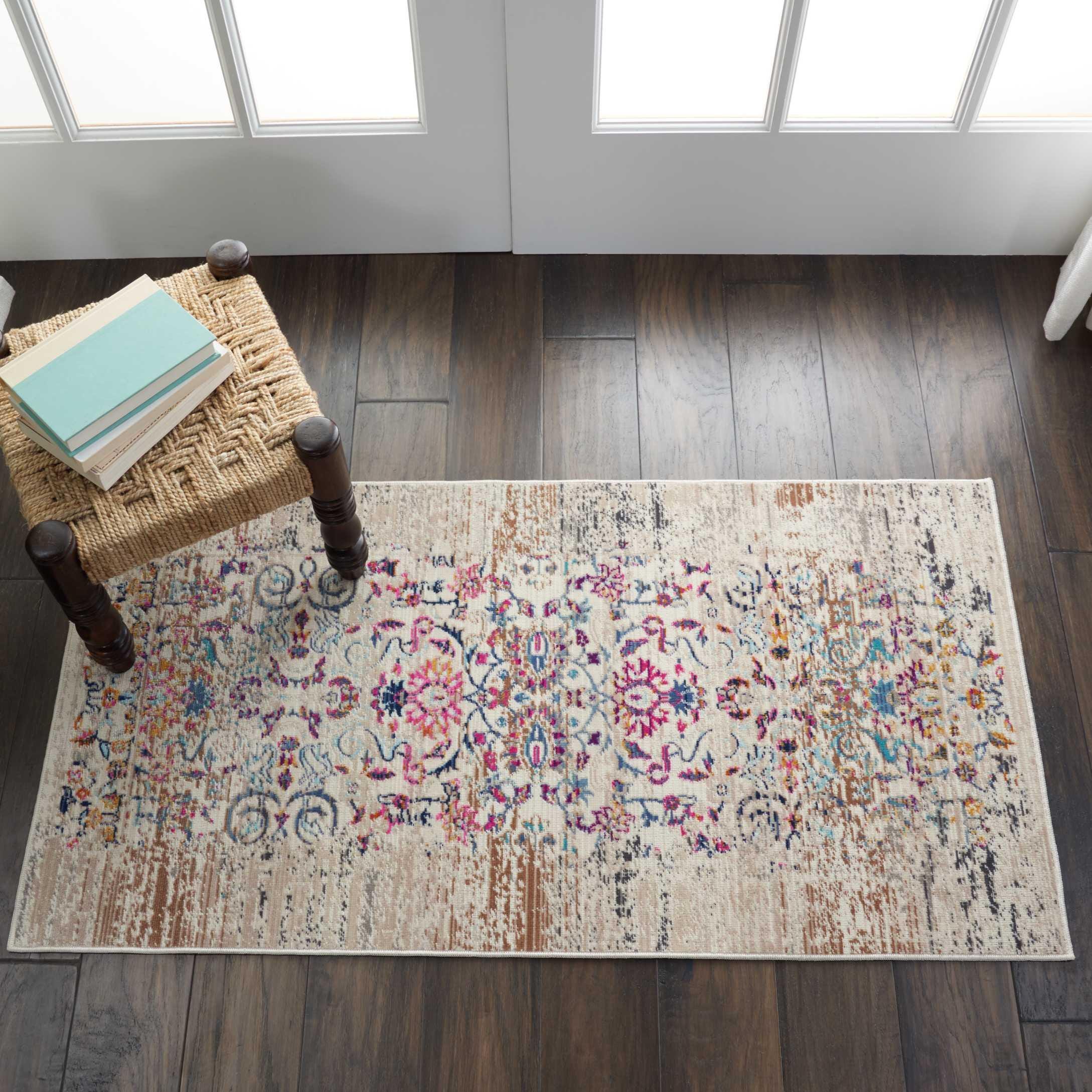 Nourison Nourison Vintage Kashan 2' x 4' Ivory Vintage Indoor Rug, Ivory, rollover