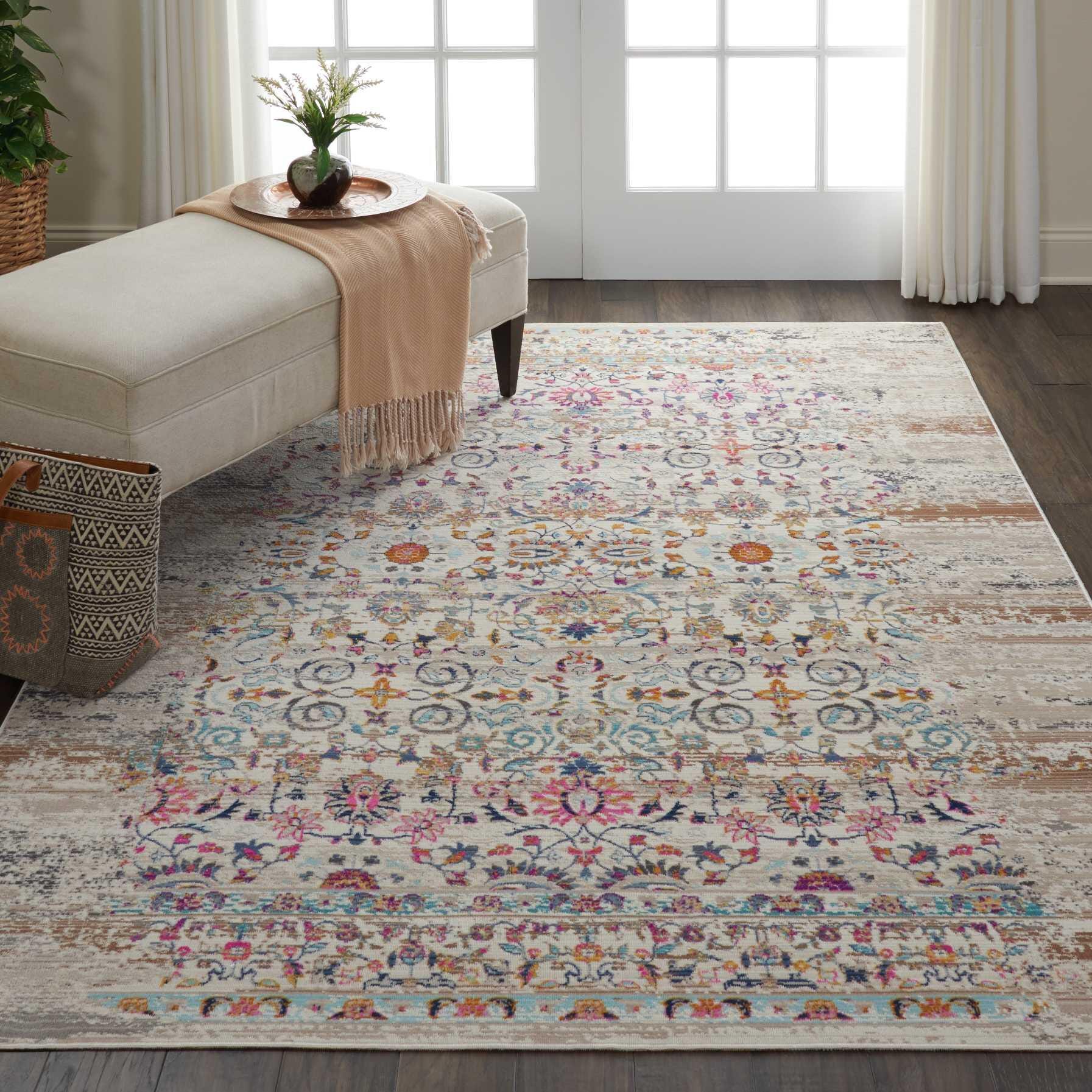 Nourison Nourison Vintage Kashan 4' x 6' Ivory Vintage Indoor Rug, Ivory, rollover