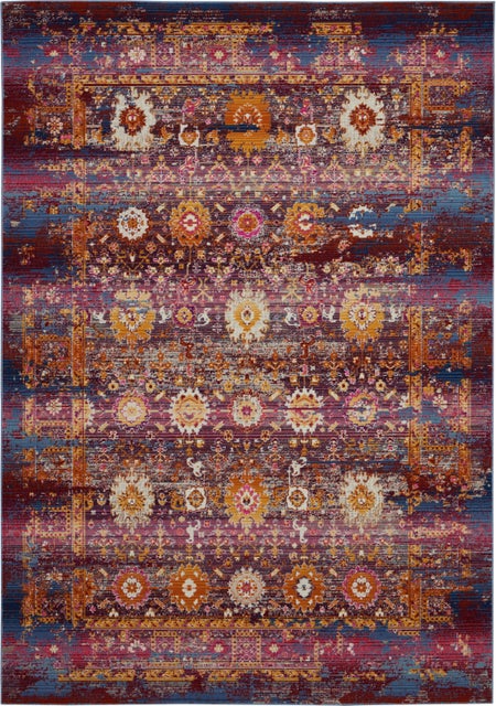 Nourison Nourison Vintage Kashan 5'3" x 7'10" Red/Multicolor Vintage Indoor Rug, Red/Multi