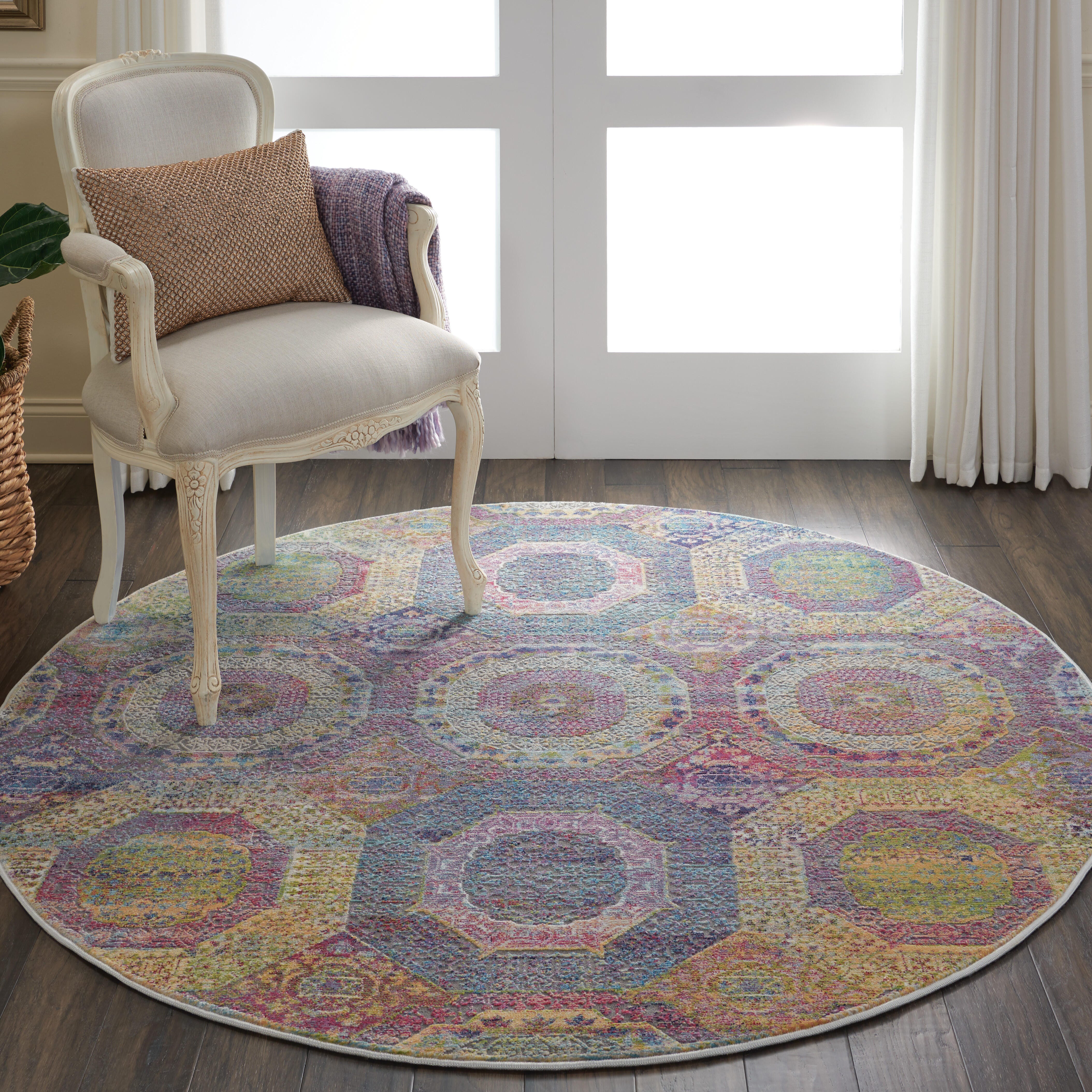 Nourison Home Nourison Ankara Global 6' x ROUND Multicolor Bohemian Indoor Rug, Multi, rollover