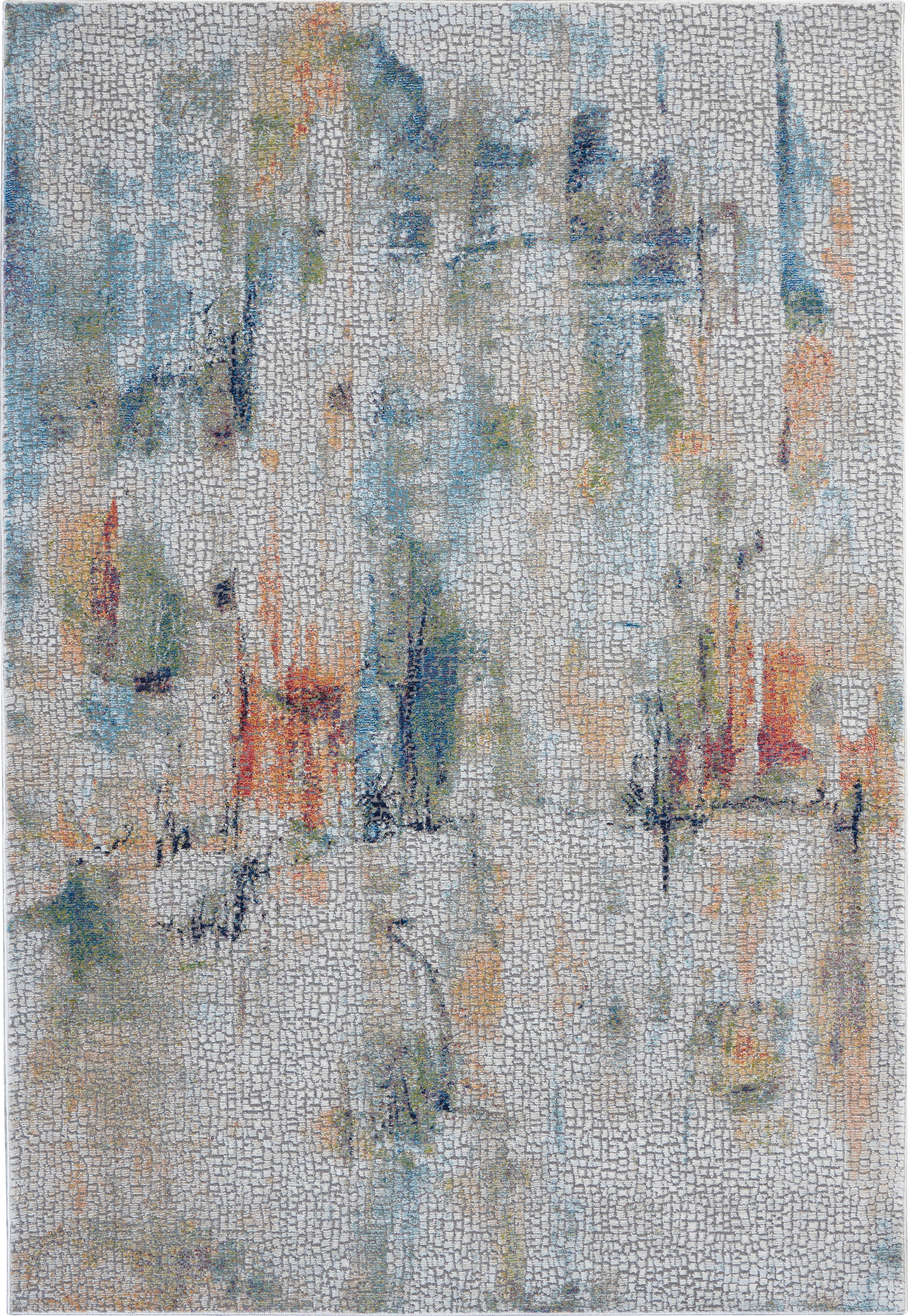 Nourison Home Nourison Ankara Global 4' x 6' Ivory/Multicolor Modern Indoor Rug, Ivory/Multi, large