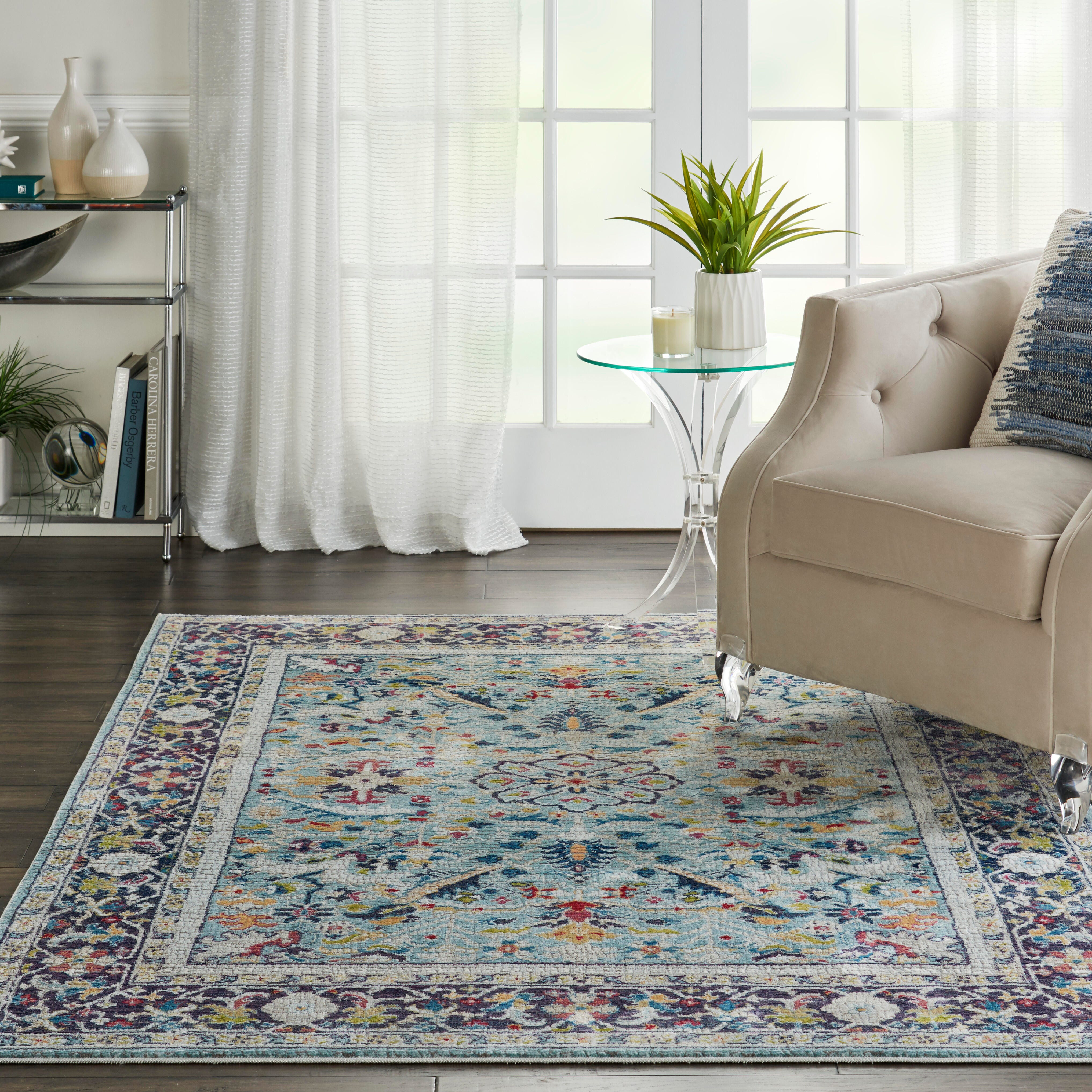 Nourison Home Nourison Ankara Global 5'3" x 7'6" Teal/Multicolor Bohemian Indoor Rug, Teal/Multi, rollover