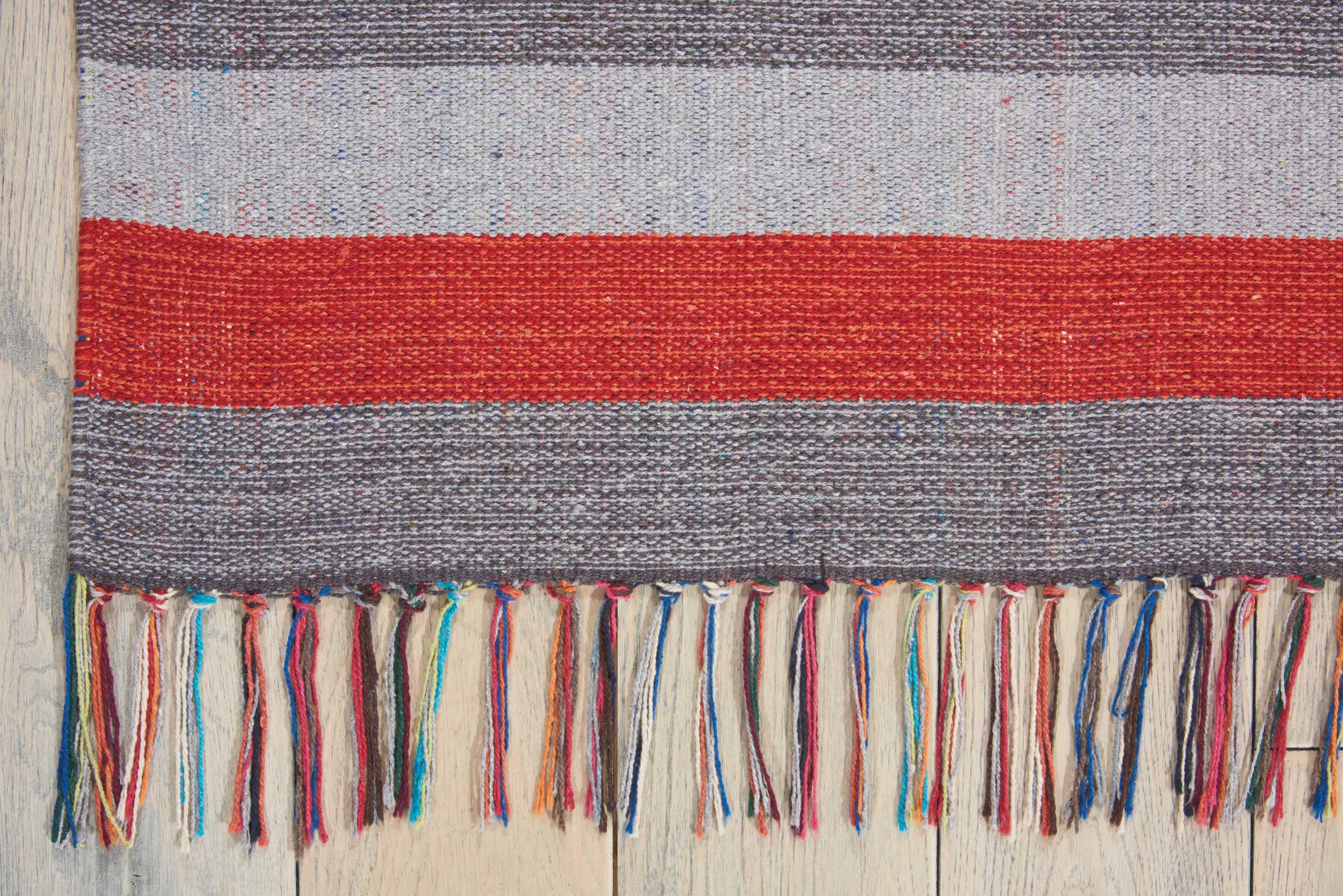 Nourison Nourison Baja 5' x 7' Grey/Red Southwestern Indoor Rug, Gray/Red, large
