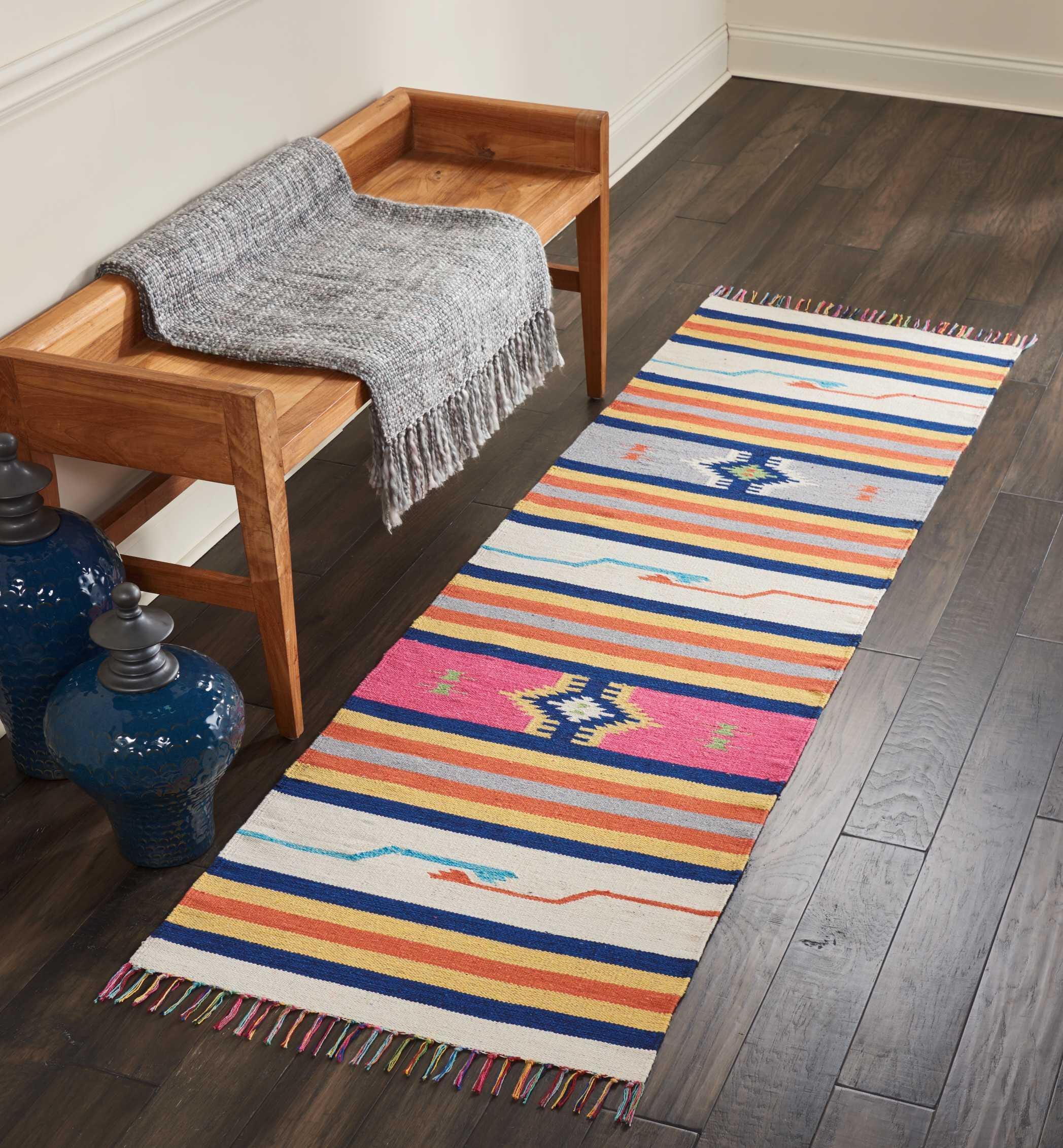 Nourison Home Nourison Baja 2'3" x 7'6" Ivory Southwestern Indoor Rug, Ivory, rollover