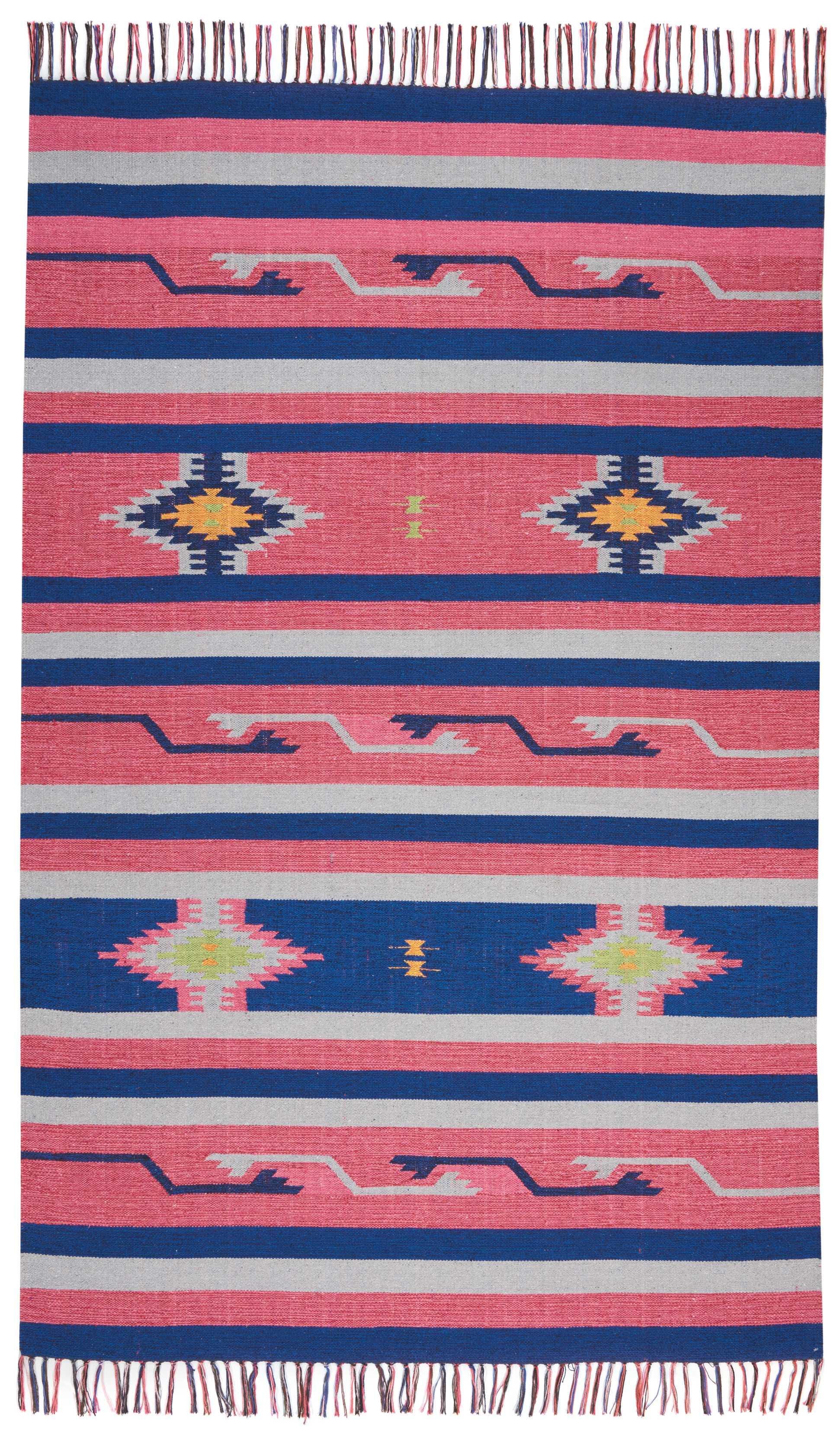 Nourison Home Nourison Baja 3'6" x 5'6" Pink/Blue Southwestern Indoor Rug, Pink/Blue, large