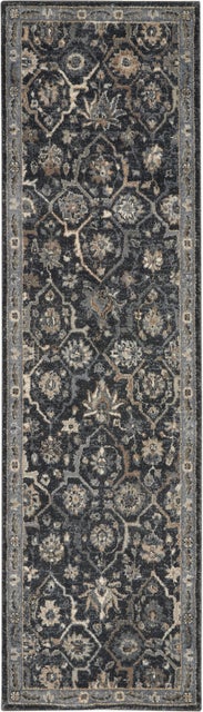 Nourison Home Moroccan Celebration 2'2" x 7'6" Navy Vintage Indoor Rug