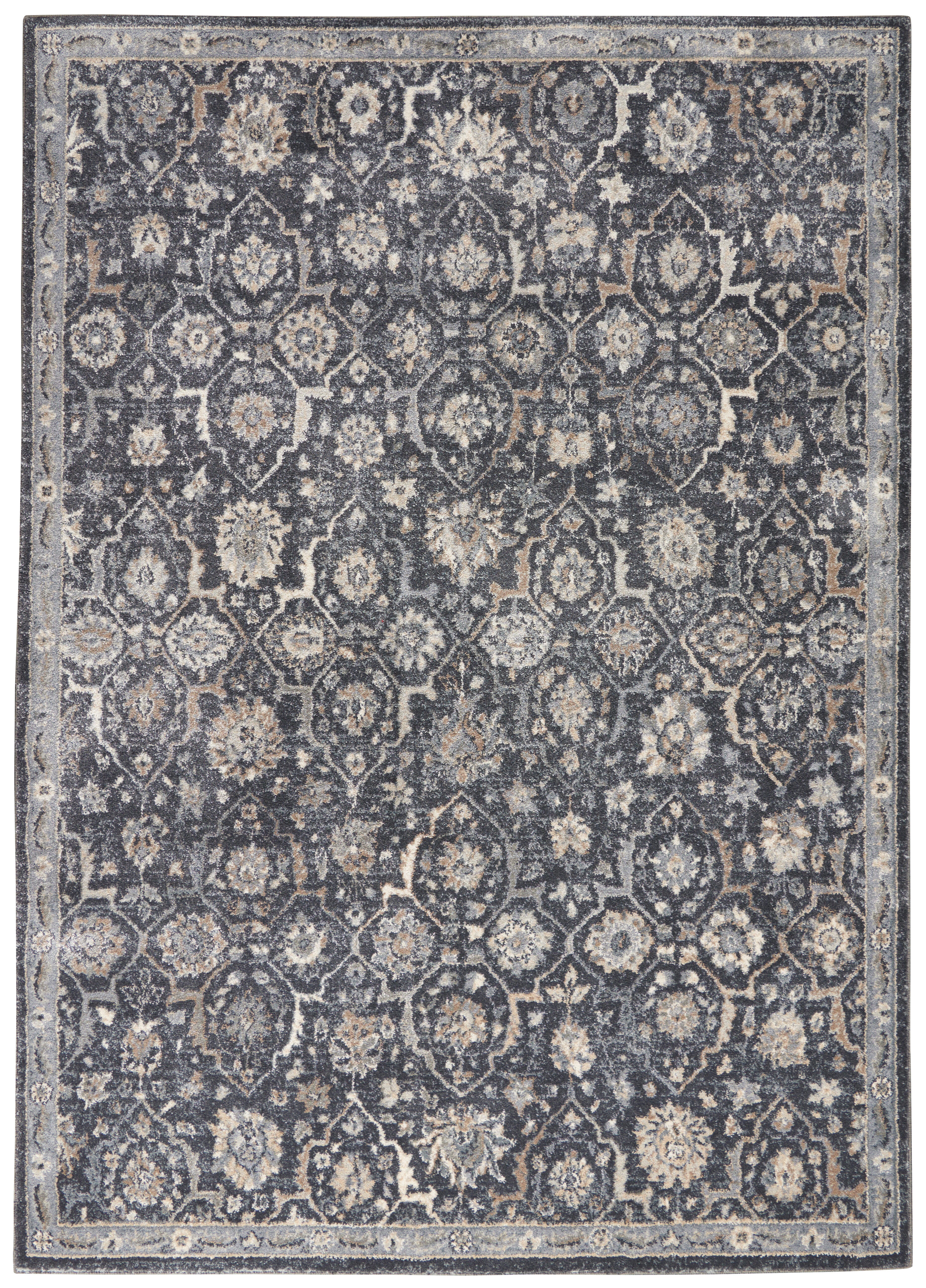 Nourison Home Kathy Ireland Home Moroccan Celebration 3'10" x 5'10" Navy Vintage Indoor Rug, Navy, large