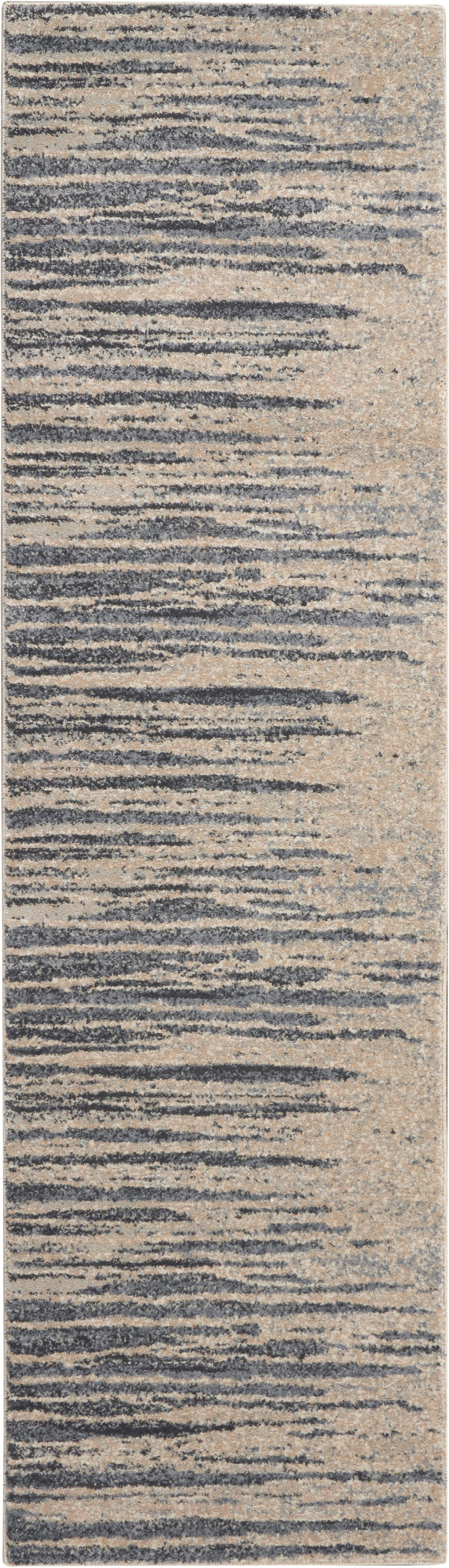Kathy Ireland Kathy Ireland Home Moroccan Celebration 2'2" x 7'6" Blue/Beige Modern Indoor Rug, Blue/Beige, large
