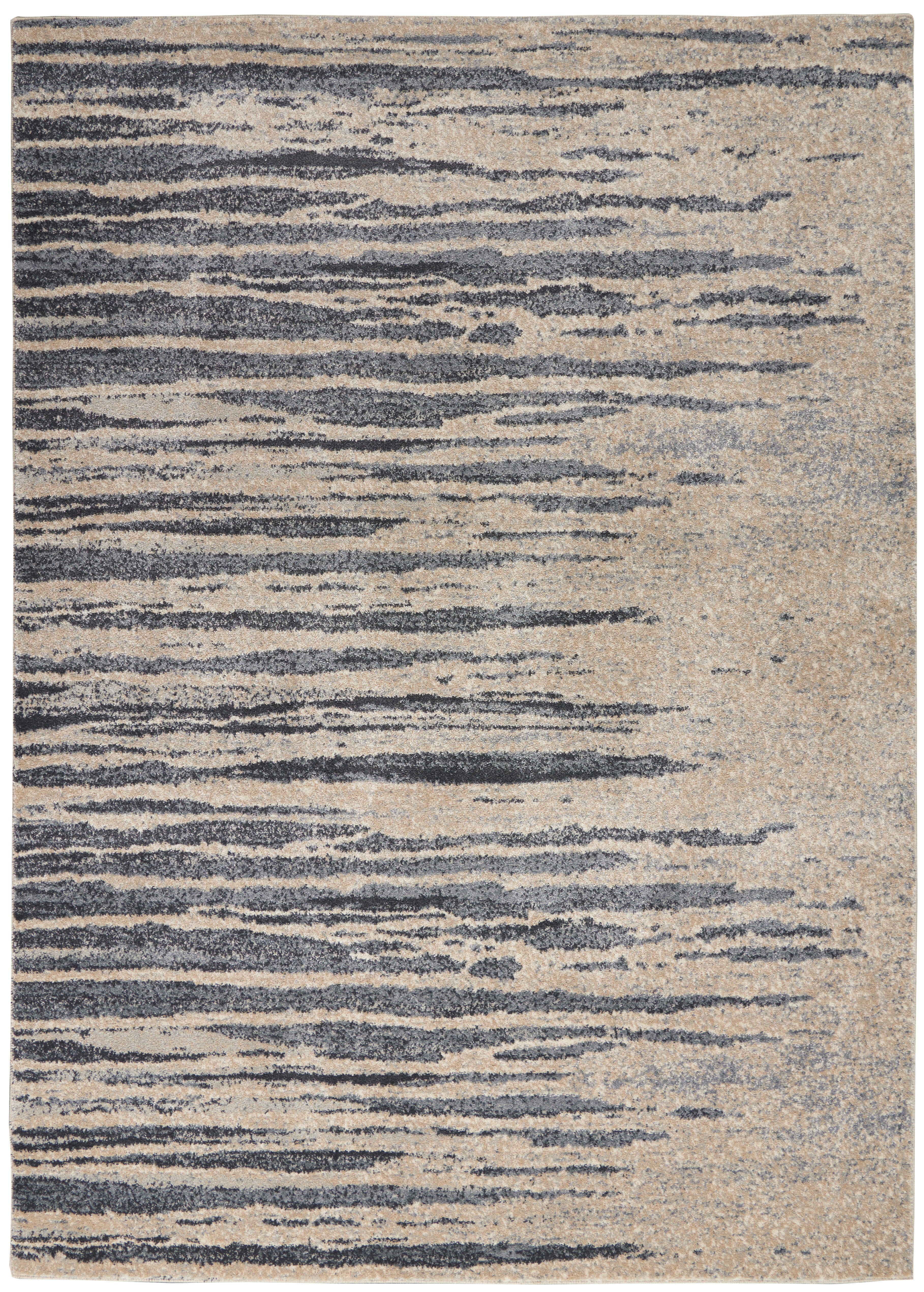 Kathy Ireland Kathy Ireland Home Moroccan Celebration 3'10" x 5'10" Blue/Beige Modern Indoor Rug, Blue/Beige, large