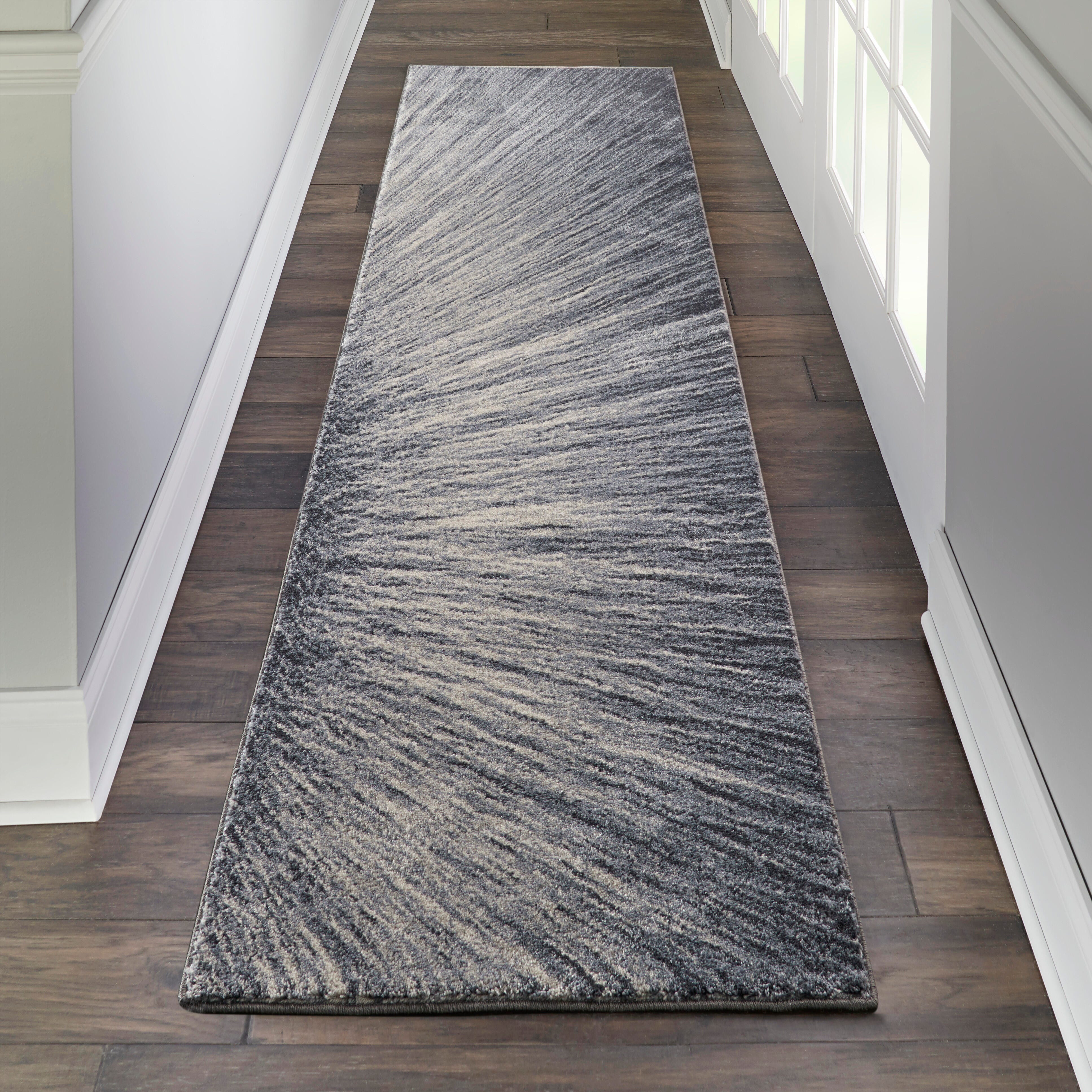 Kathy Ireland Home Moroccan Celebration 2'2" x 7'6" Blue/Grey Modern Indoor Rug, Blue/Gray