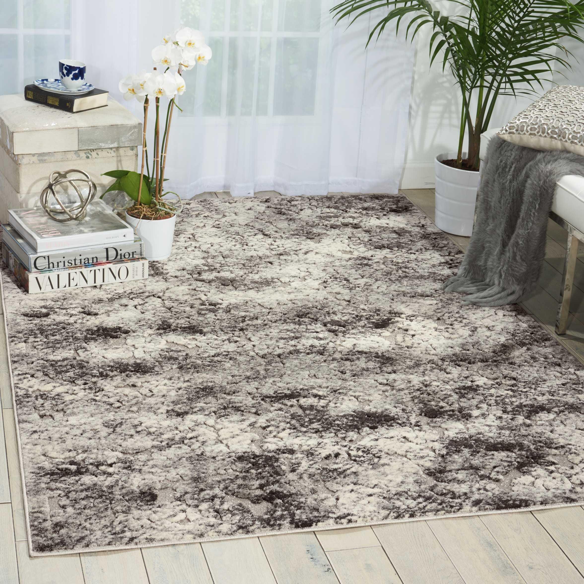 Michael Amini Michael Amini Gleam 3'10" x 5'10" Ash Modern Indoor Rug, Ash, rollover