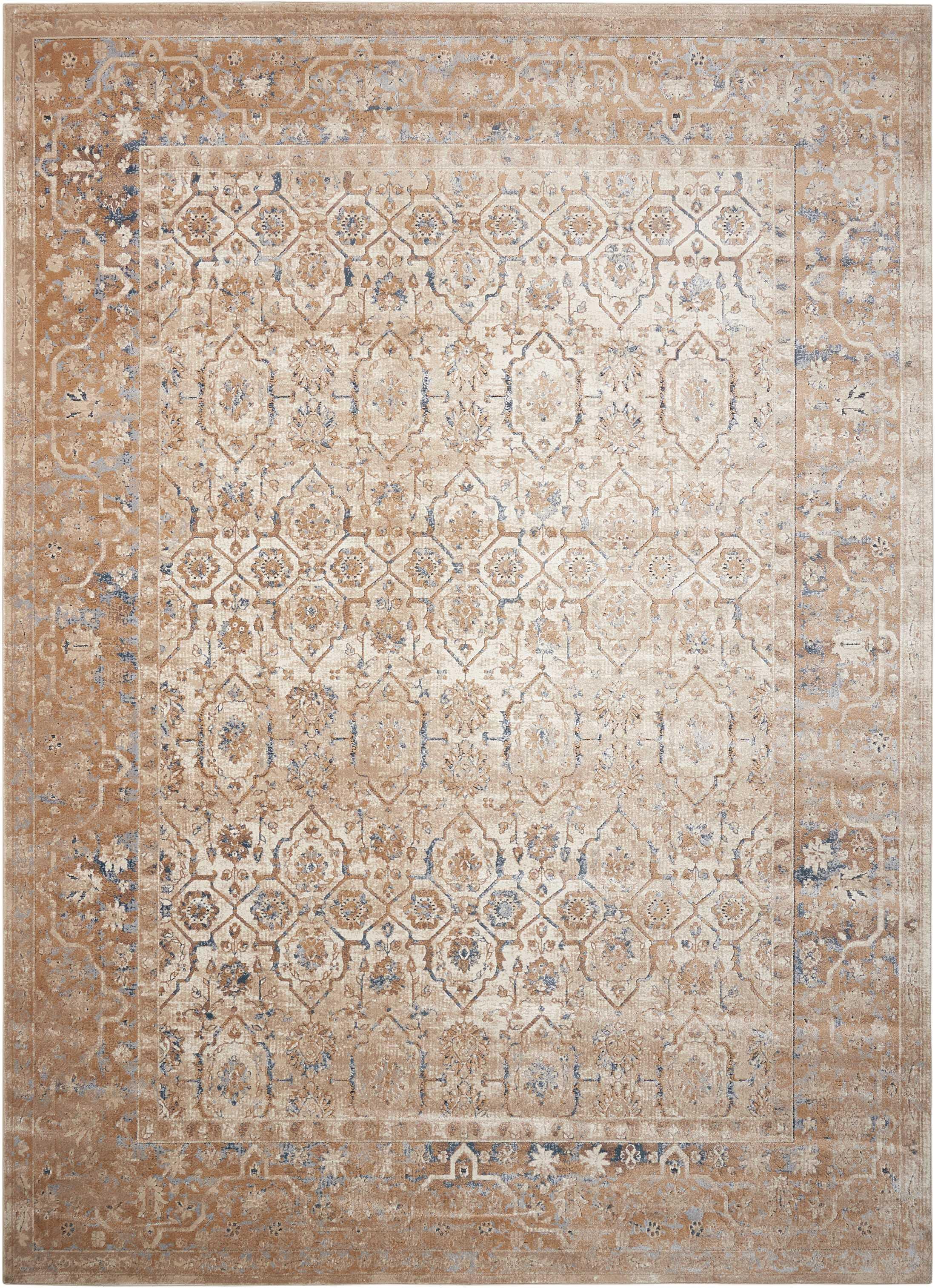Nourison Home Kathy Ireland Home Malta 7'10" x 10'10" Taupe Vintage Indoor Rug, Taupe, large