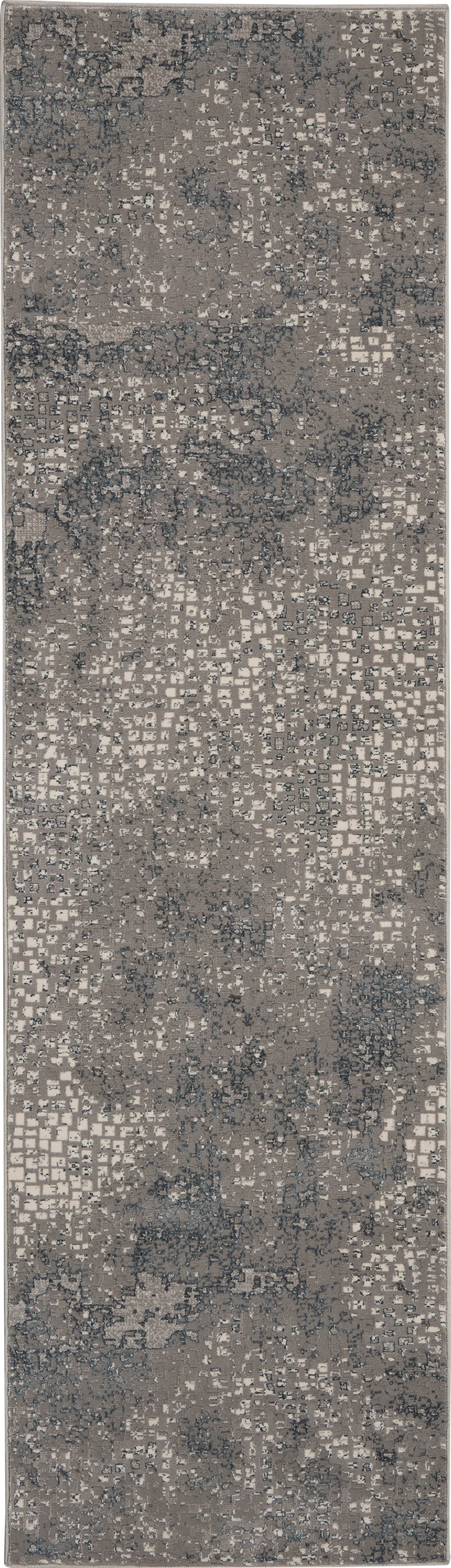 Michael Amini Michael Amini MA90 Uptown 2'2" x 7'6" Grey Modern Indoor Rug, Gray, large