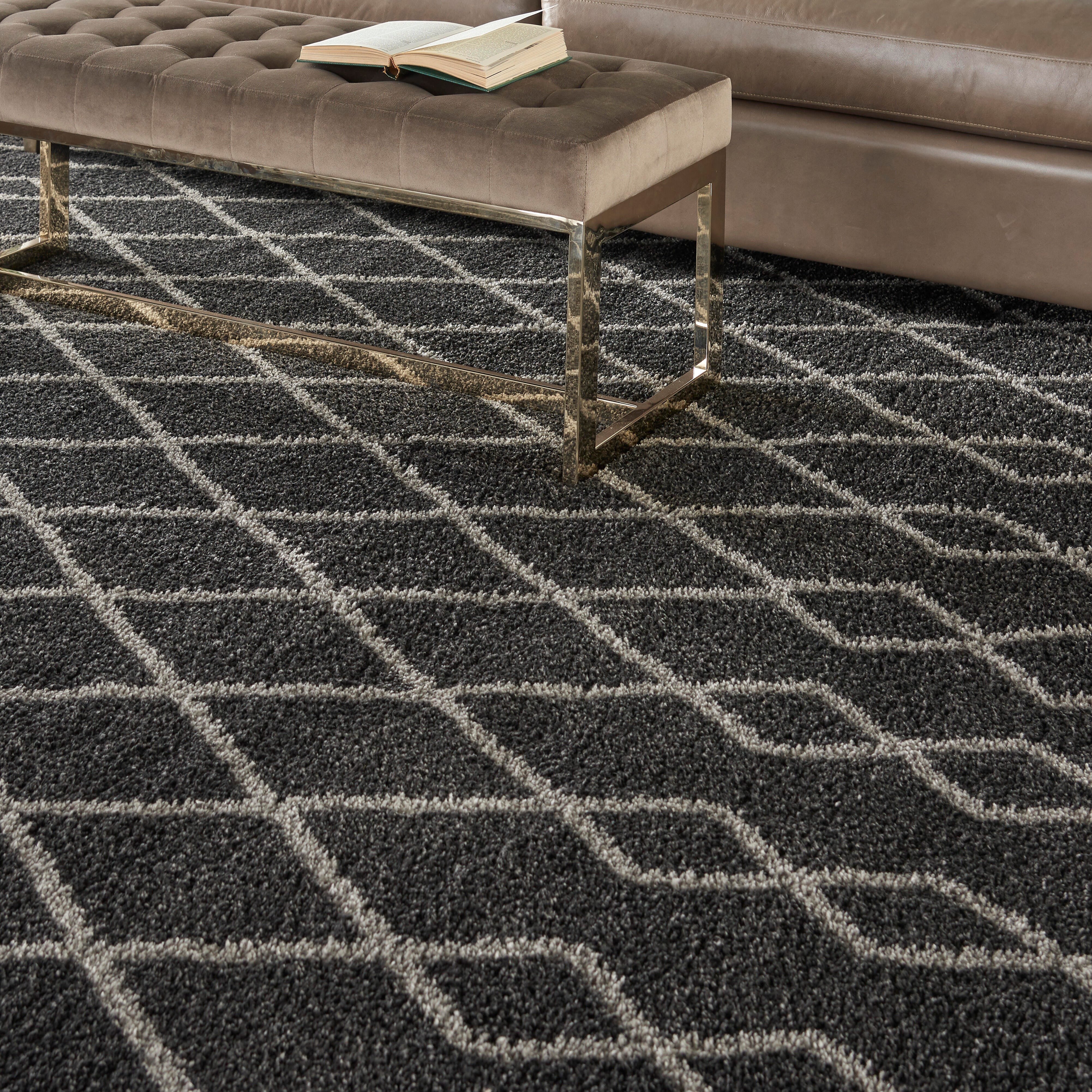 Nourison Nourison Martil Mat01 Charcoal 8'x10' Large Plush Rug, Charcoal, large