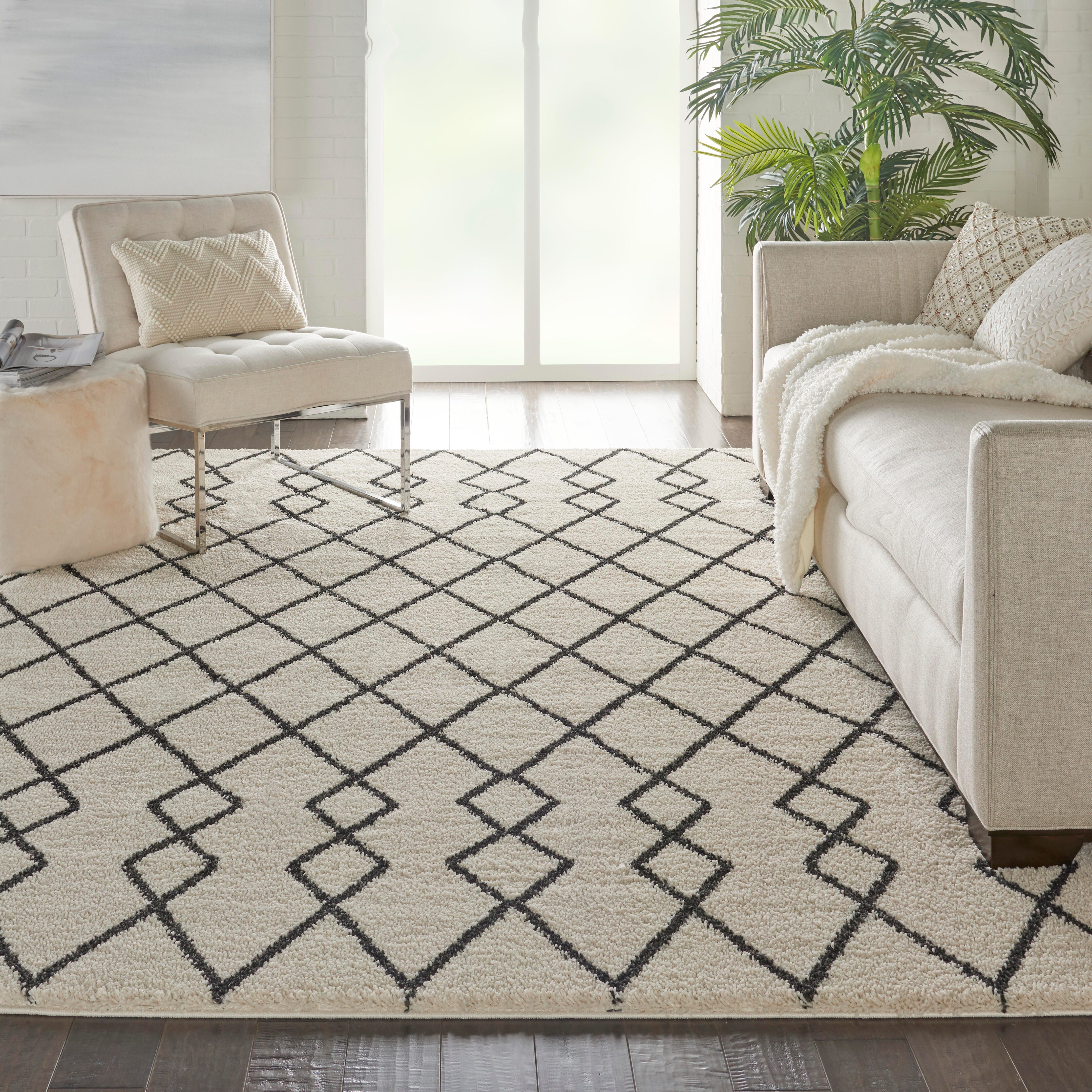 Nourison Home Nourison Martil 7'10" x 9'10" Ivory/Charcoal Moroccan Indoor Rug, Ivory/Charcoal, rollover