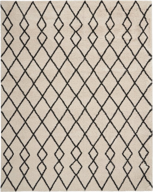 Nourison Home Martil 7'10" x 9'10" Ivory/Charcoal Moroccan Indoor Rug, Ivory/Charcoal