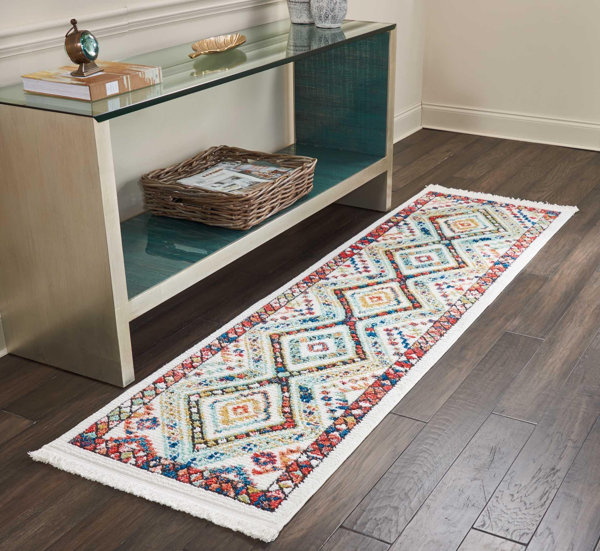 Nourison Nourison South Western 2'2" x 7'9" White Tribal Indoor Rug, White, rollover