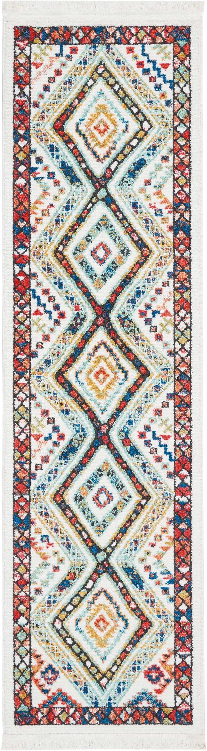 Nourison Nourison South Western 2'2" x 7'9" White Tribal Indoor Rug, White, large