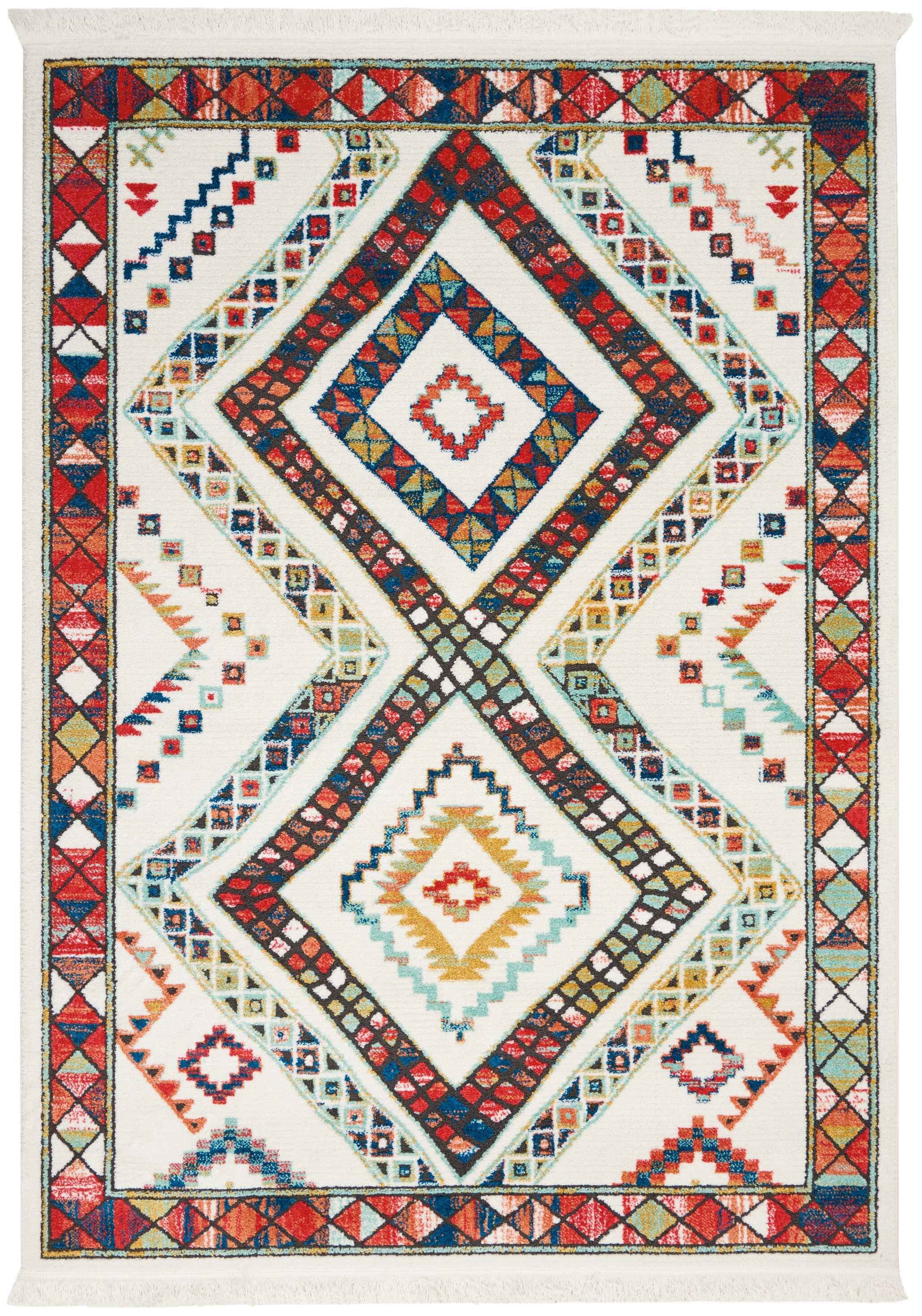 Nourison Nourison South Western 3'11" x 6'2" White Tribal Indoor Rug, White, large