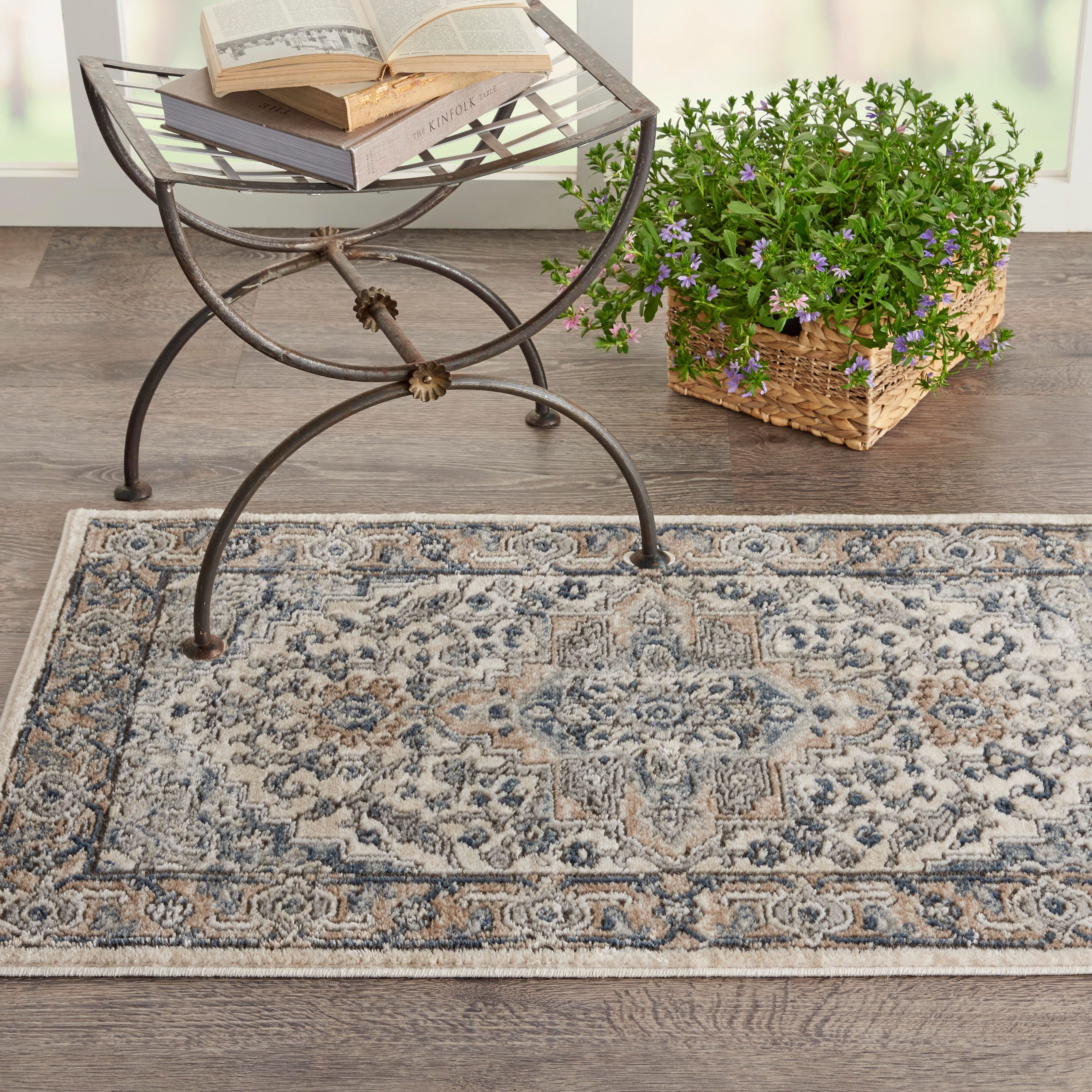 Nourison Nourison Quarry 2'2" x 3'9" Ivory/Grey Farmhouse Indoor Rug, Ivory/Gray, rollover