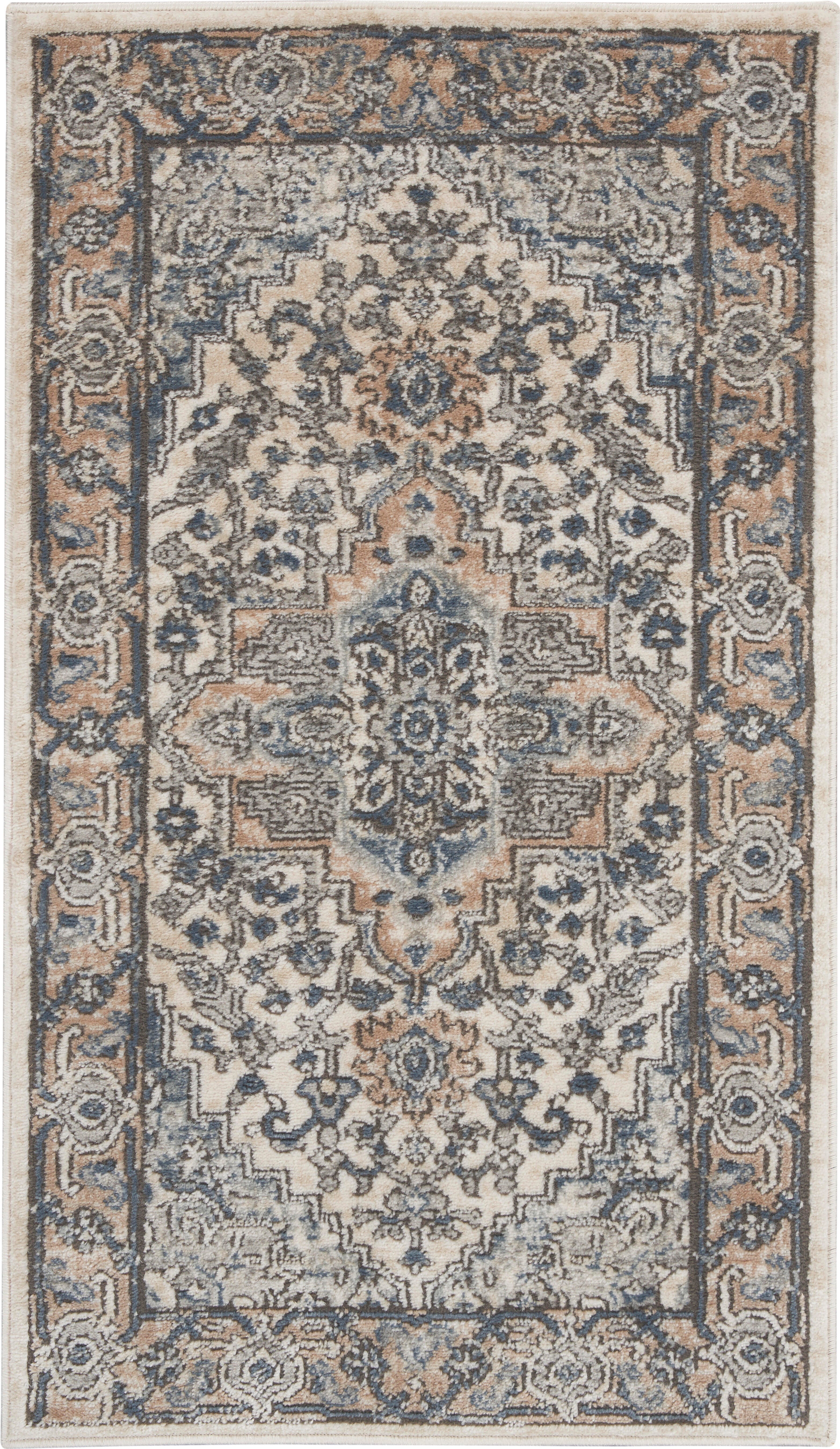 Nourison Nourison Quarry 2'2" x 3'9" Ivory/Grey Farmhouse Indoor Rug, Ivory/Gray, large