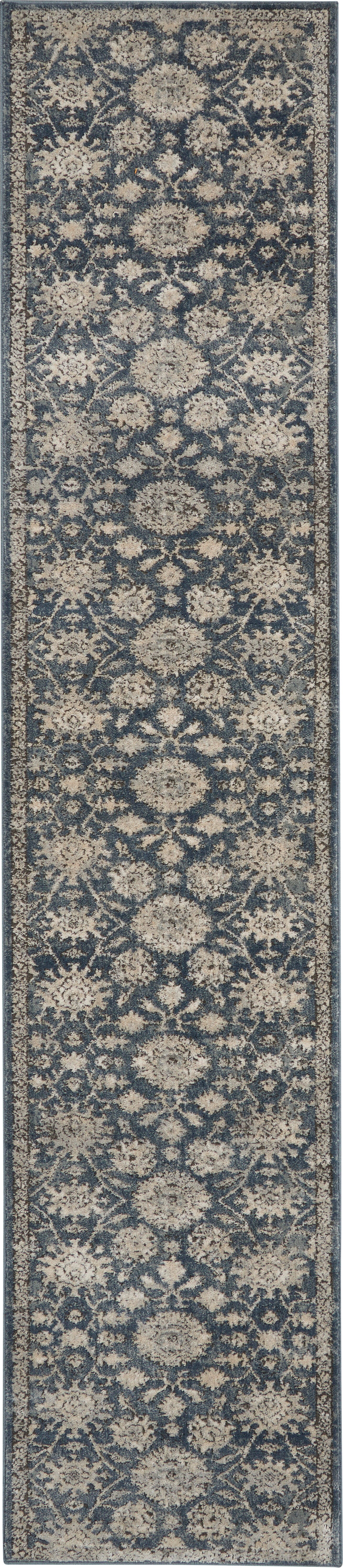 Nourison Nourison Quarry 2'2" x 7'6" Blue/Beige Vintage Indoor Rug, Blue/Beige, large