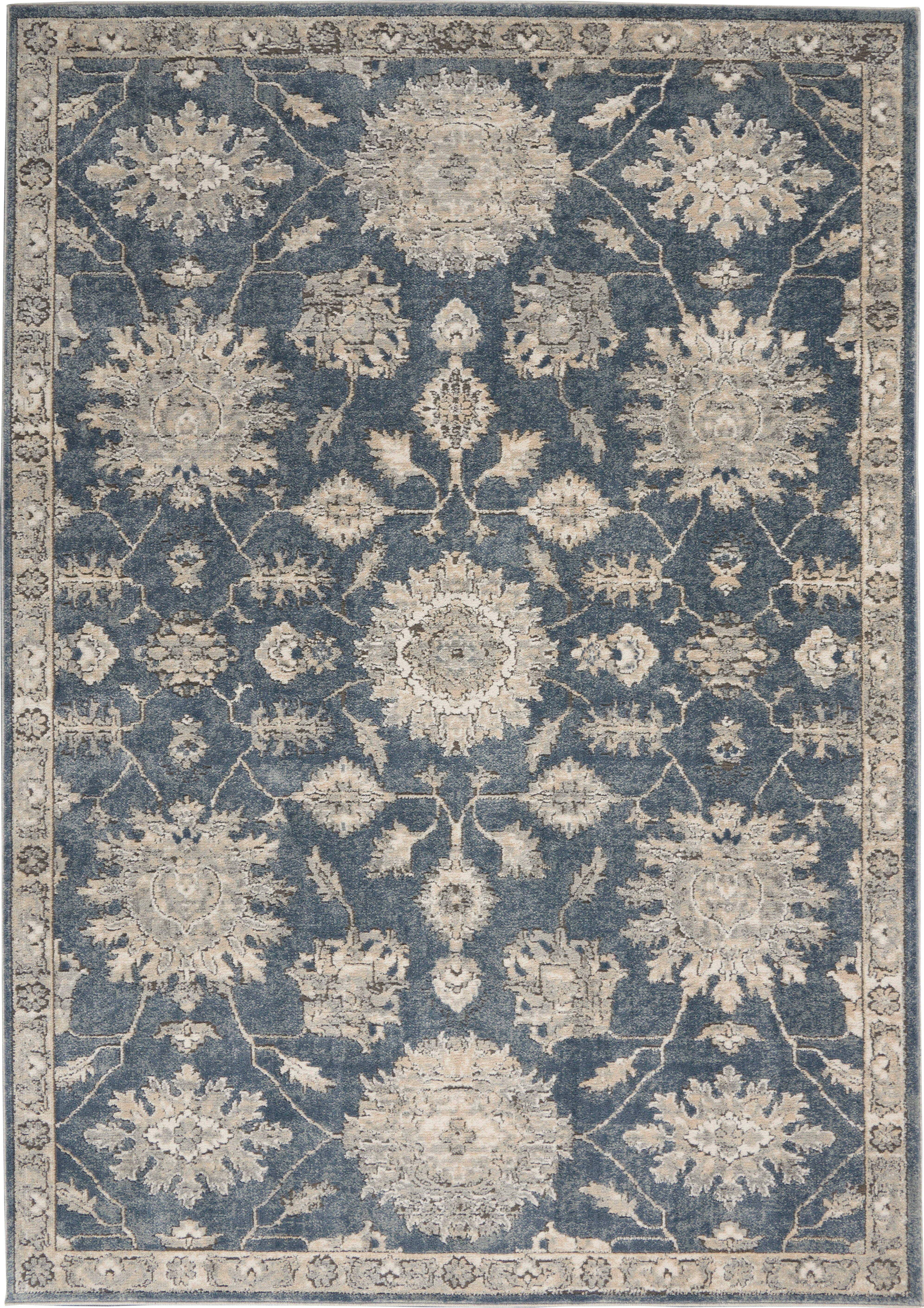 Nourison Nourison Quarry 3'9" x 5'9" Blue/Beige Vintage Indoor Rug, Blue/Beige, large