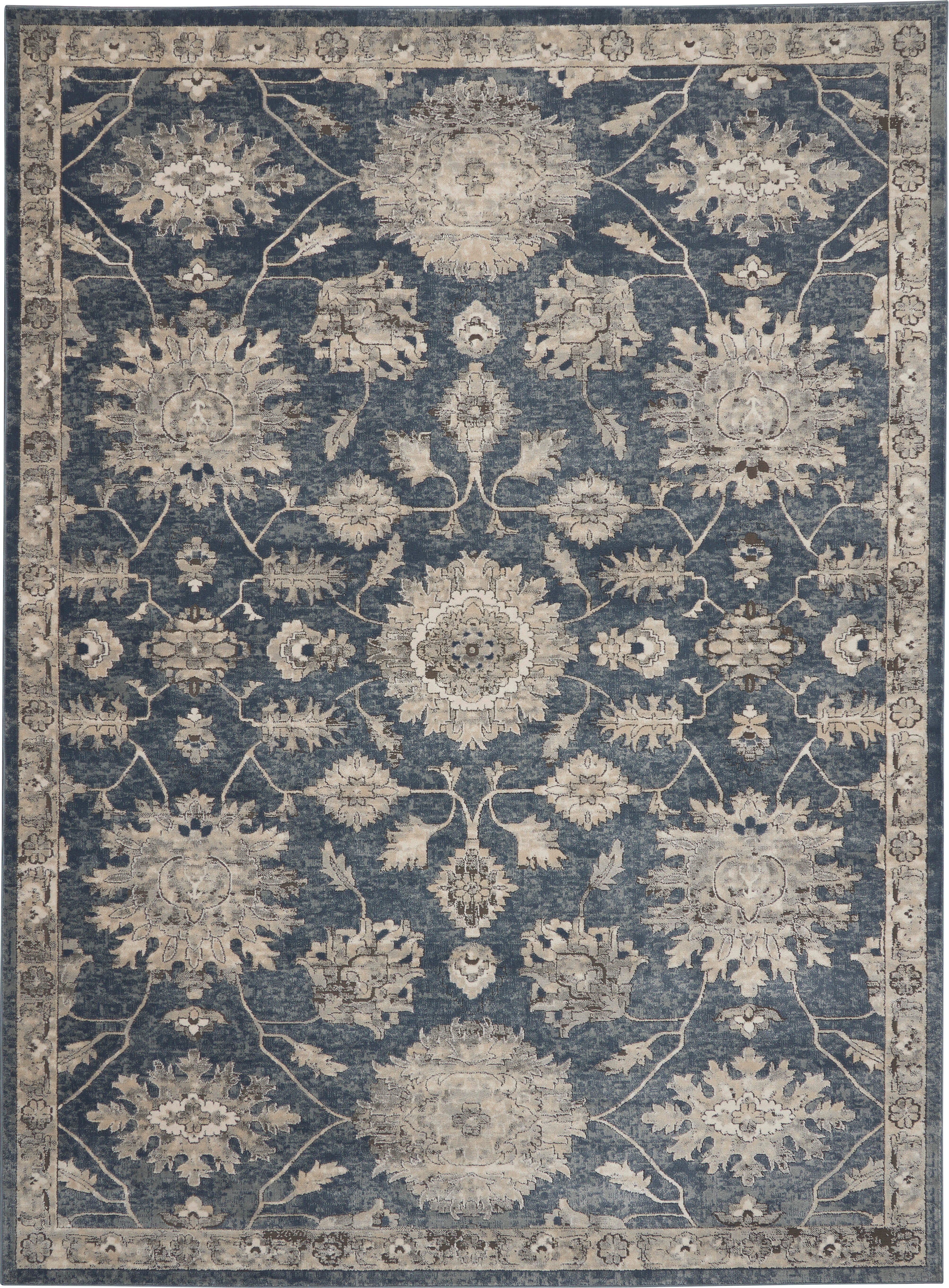 Nourison Nourison Quarry 7'10" x 9'10" Blue/Beige Vintage Indoor Rug, Blue/Beige, large