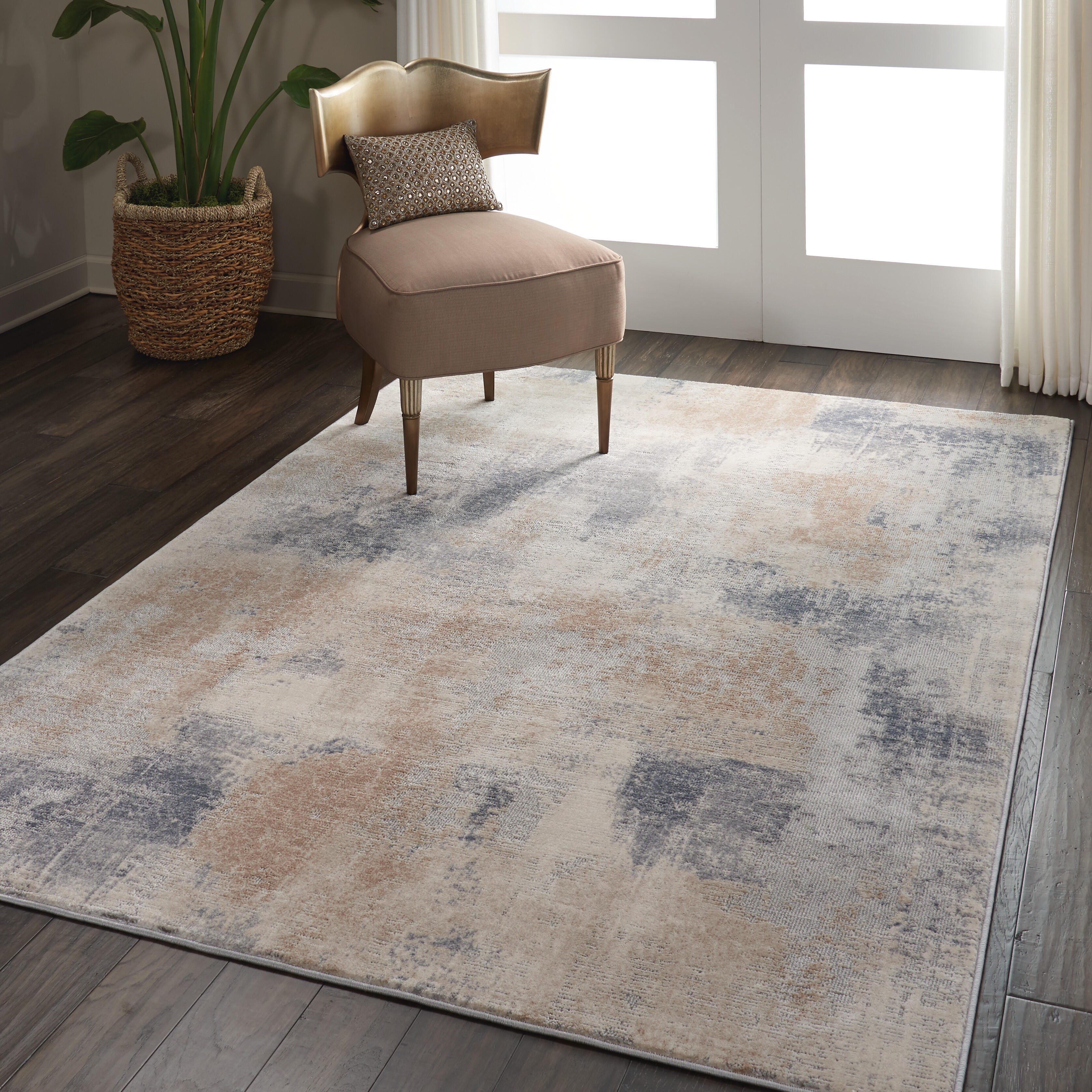 Nourison Nourison Rustic Textures 3'11" x 5'11" Beige/Grey Modern Indoor Rug, Beige/Gray, large