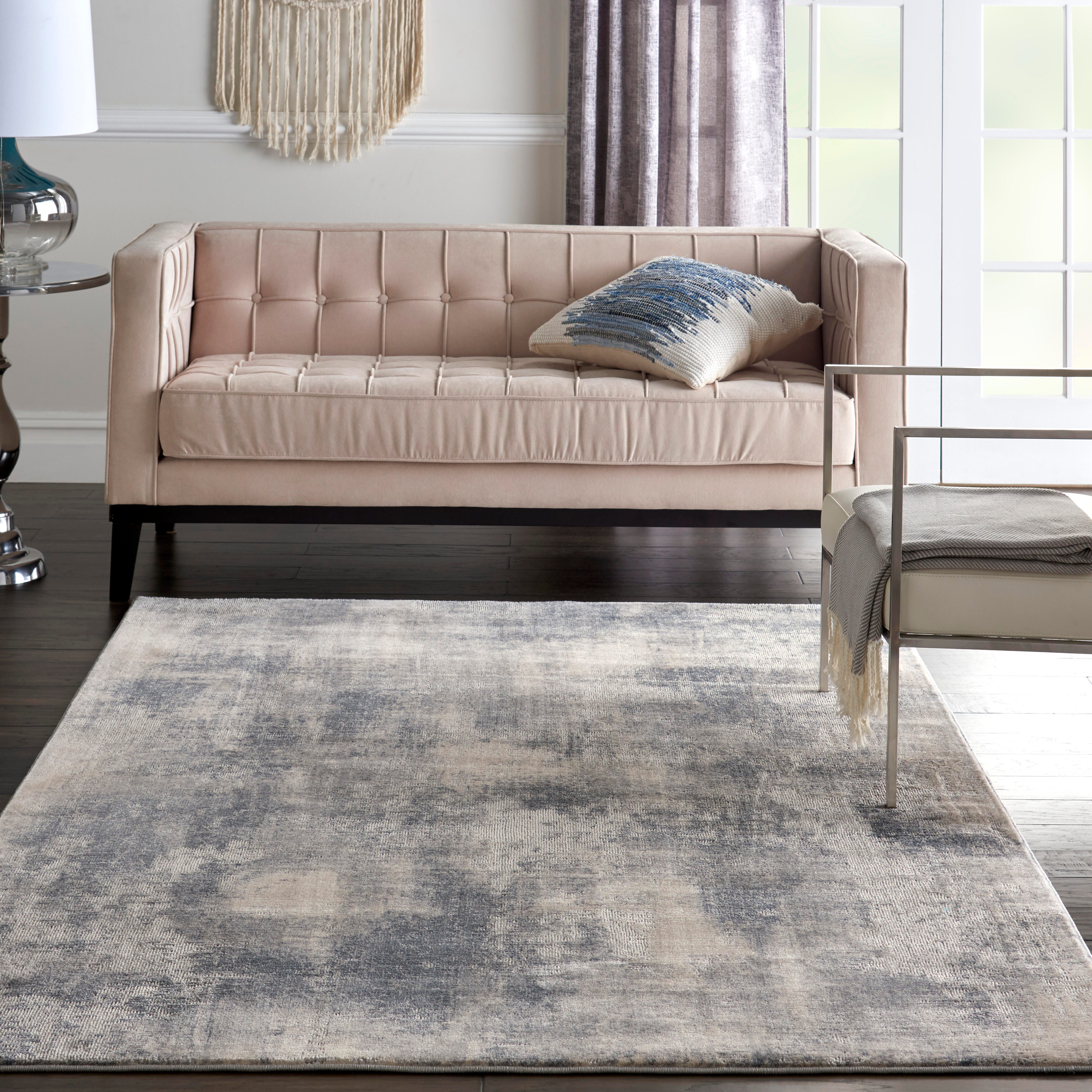 Nourison Nourison Rustic Textures 3'11" x 5'11" Blue/Ivory Modern Indoor Rug, Blue/Ivory, rollover