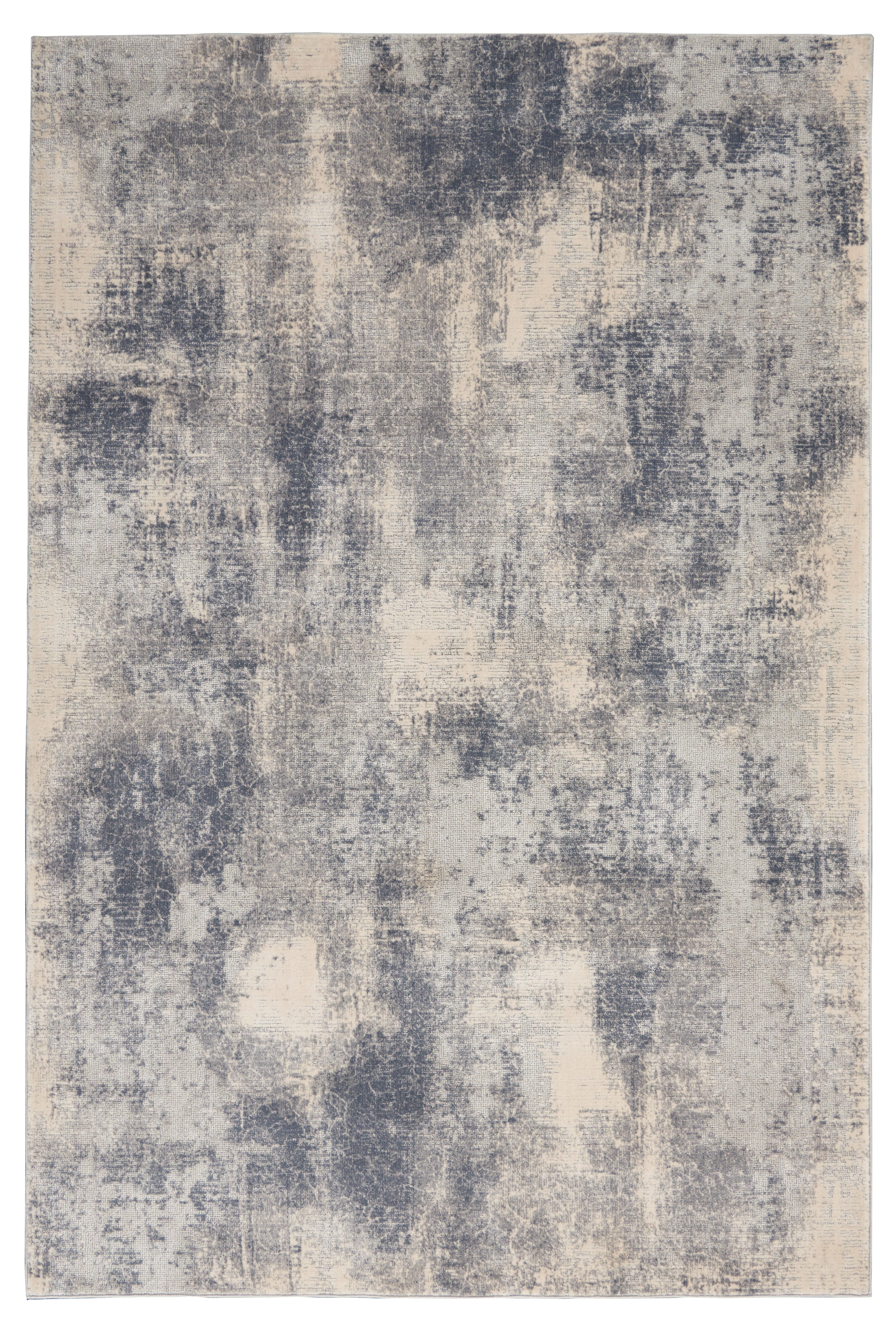 Nourison Nourison Rustic Textures 3'11" x 5'11" Blue/Ivory Modern Indoor Rug, Blue/Ivory, large