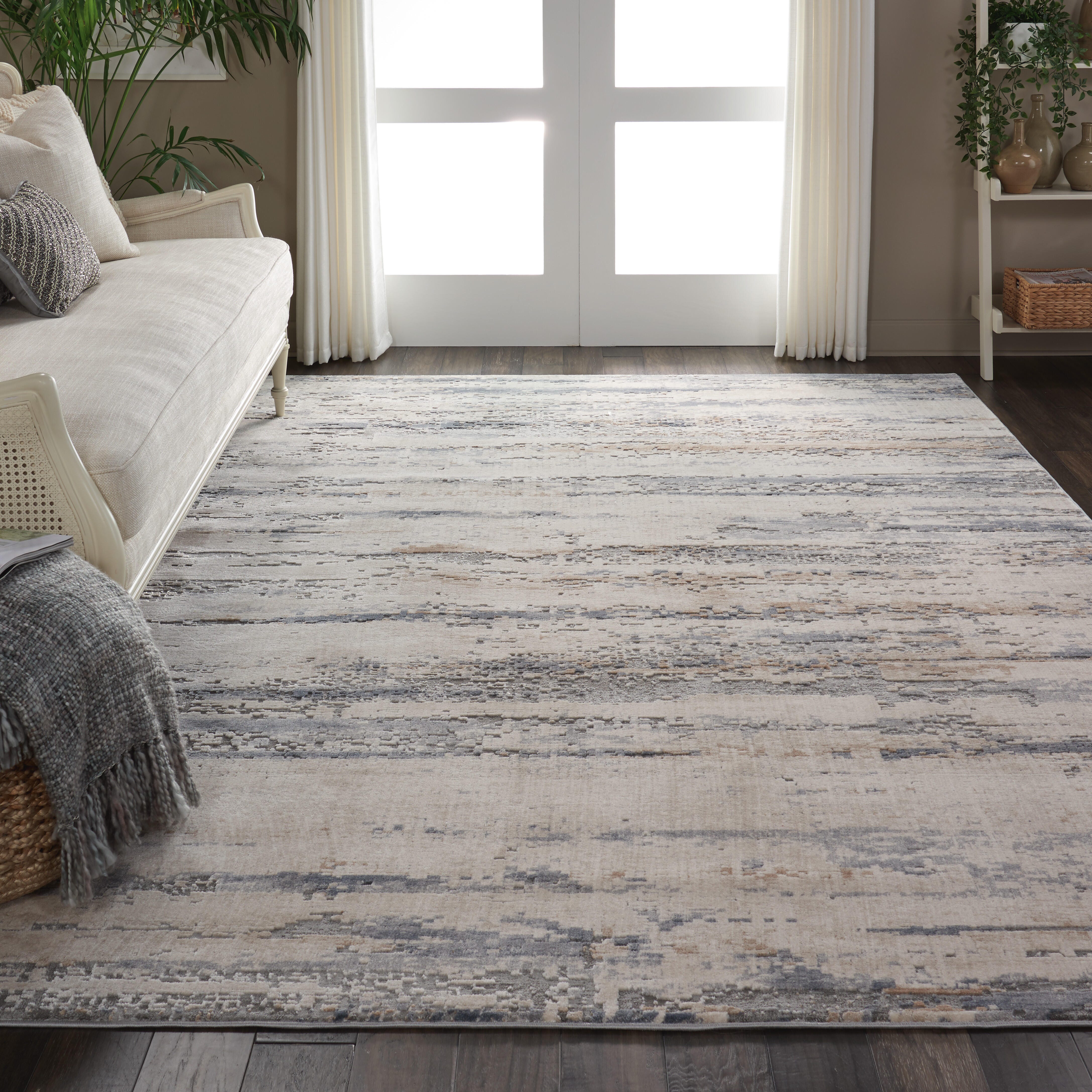 Nourison Home Nourison Rustic Textures 7'10" x 10'6" Beige/Grey Modern Indoor Rug, Beige/Gray, rollover