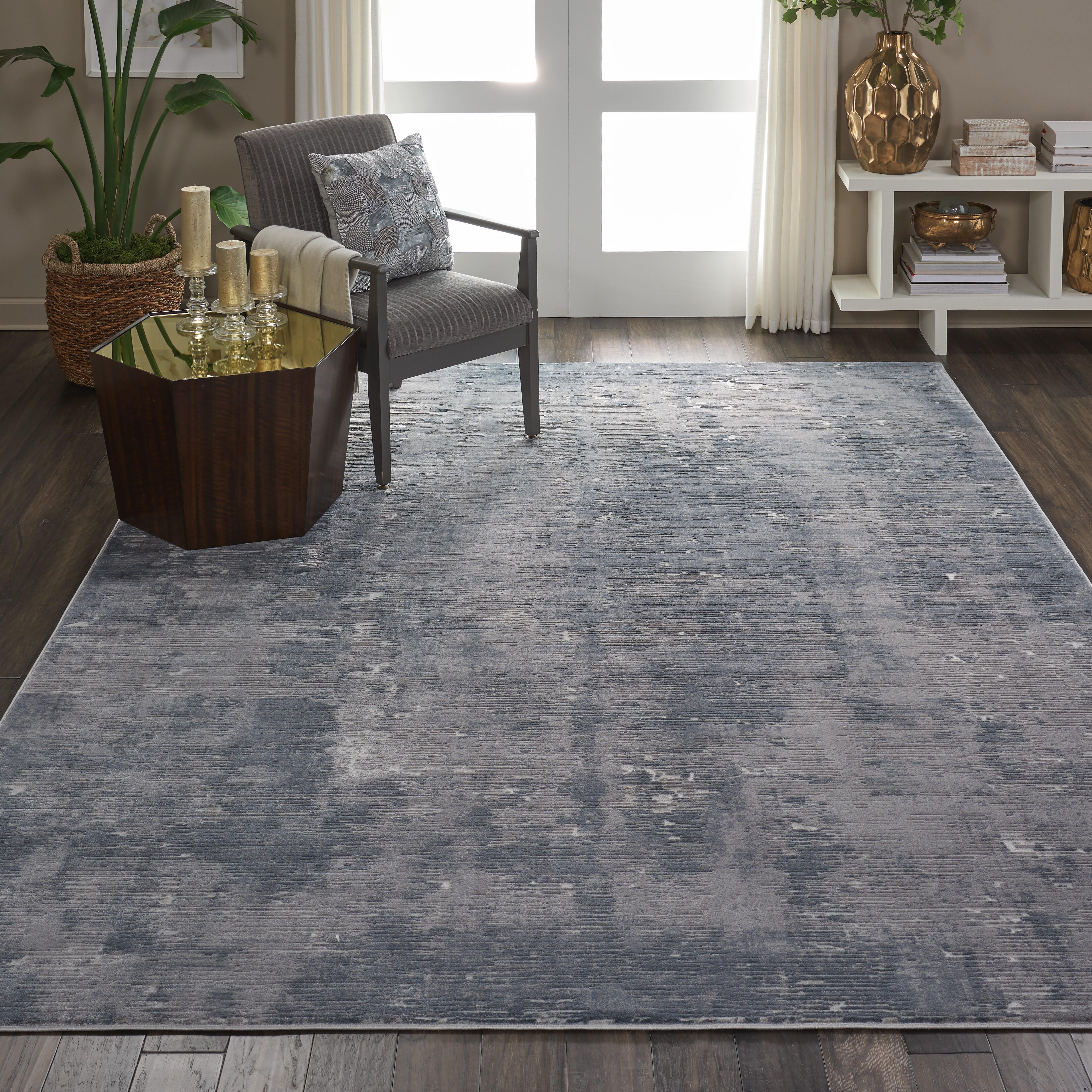Nourison Home Nourison Rustic Textures 7'10" x 10'6" Grey Modern Indoor Rug, Gray, rollover