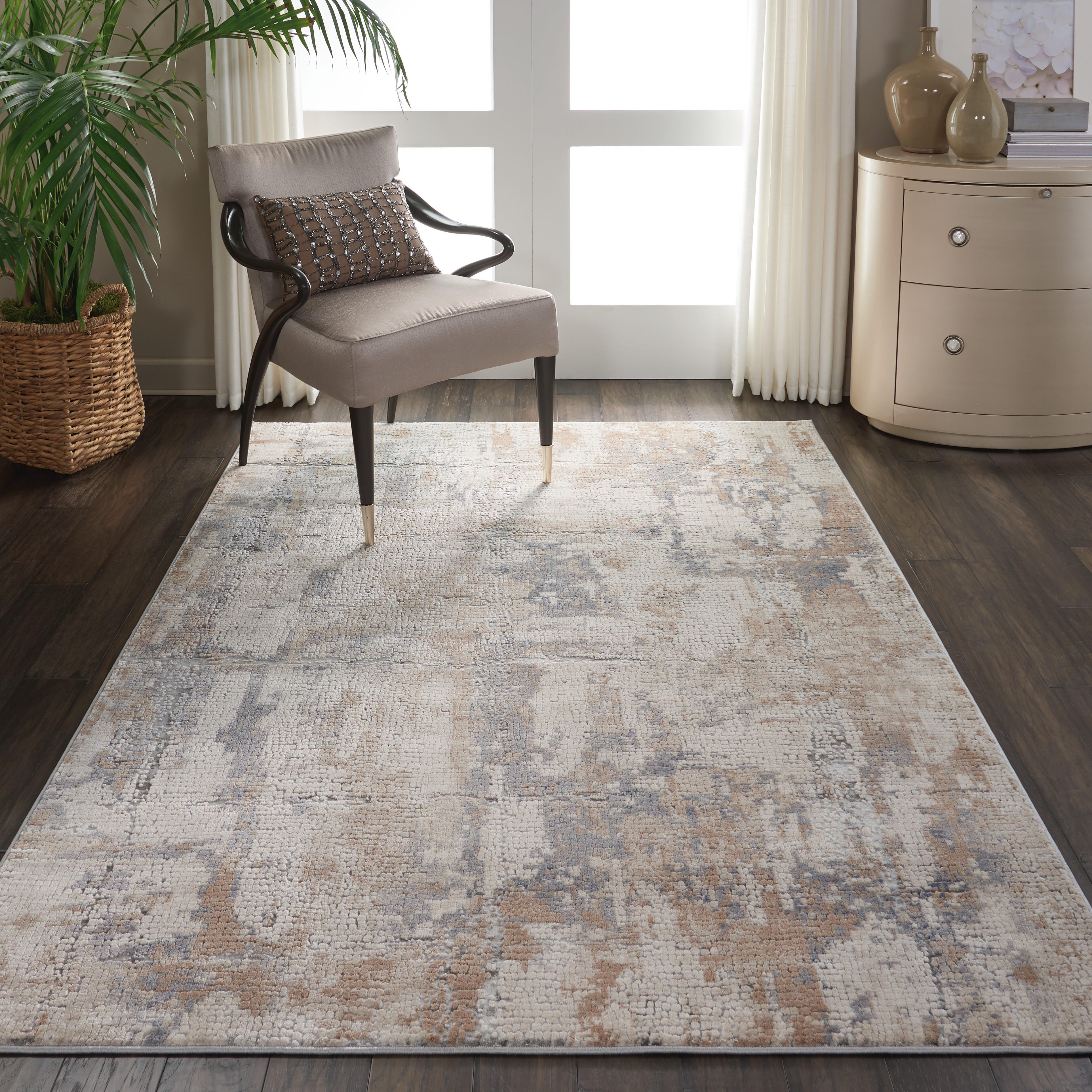 Nourison Nourison Rustic Textures 3'11" x 5'11" Beige/Grey Modern Indoor Rug, Beige/Gray, rollover