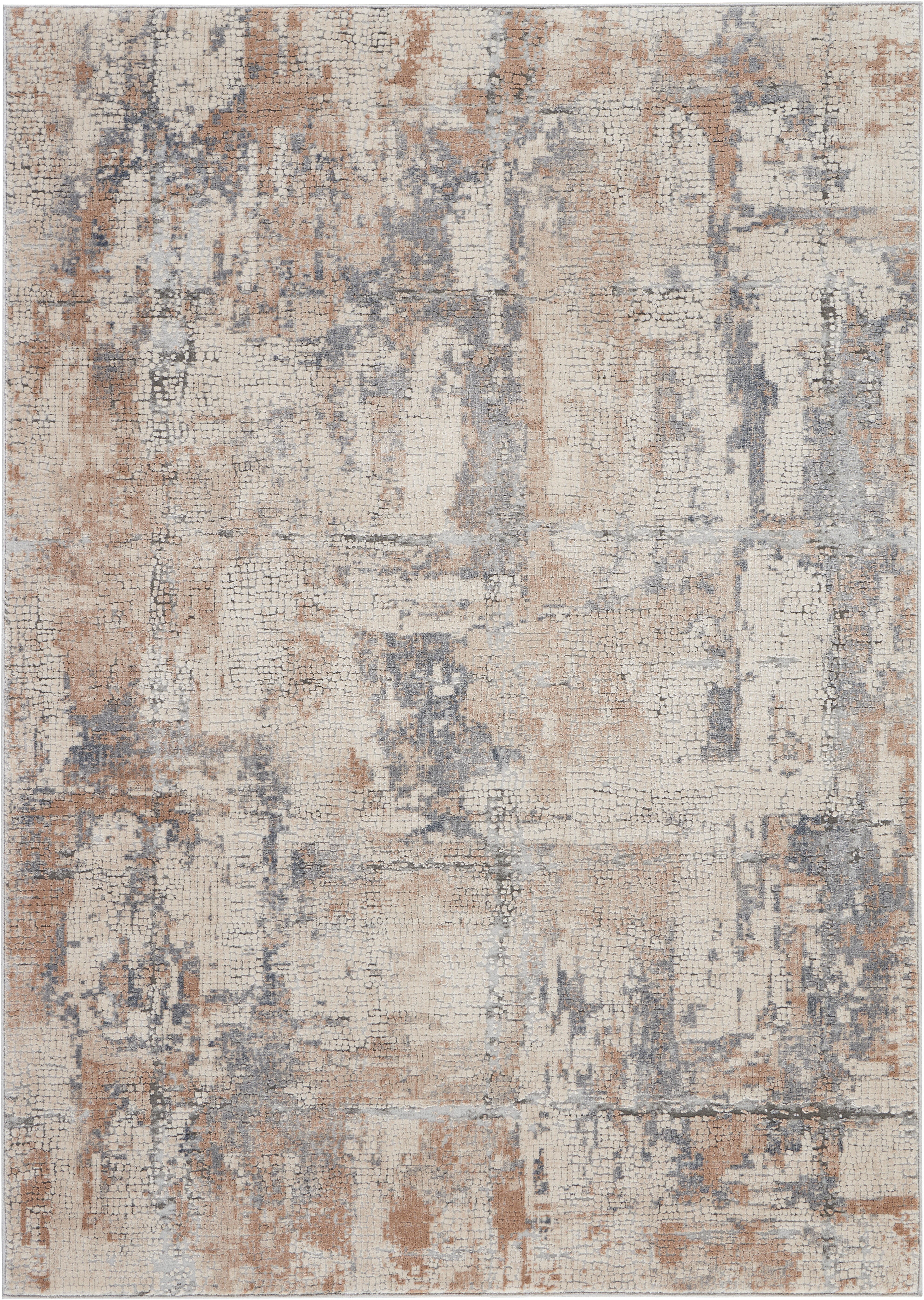 Nourison Nourison Rustic Textures 3'11" x 5'11" Beige/Grey Modern Indoor Rug, Beige/Gray, large
