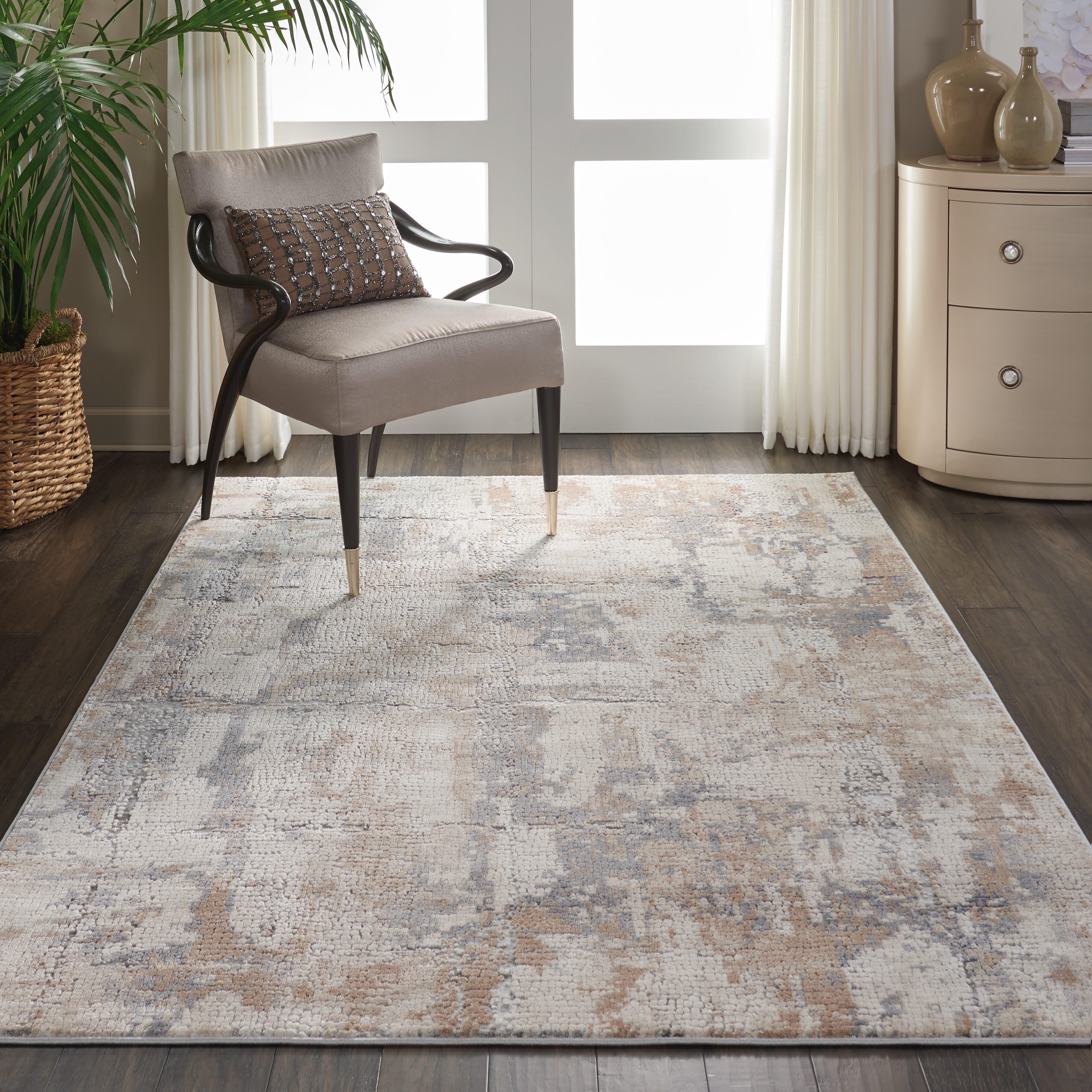Nourison Nourison Rustic Textures 3'11" x 5'11" Beige/Grey Modern Indoor Rug, Beige/Gray, large