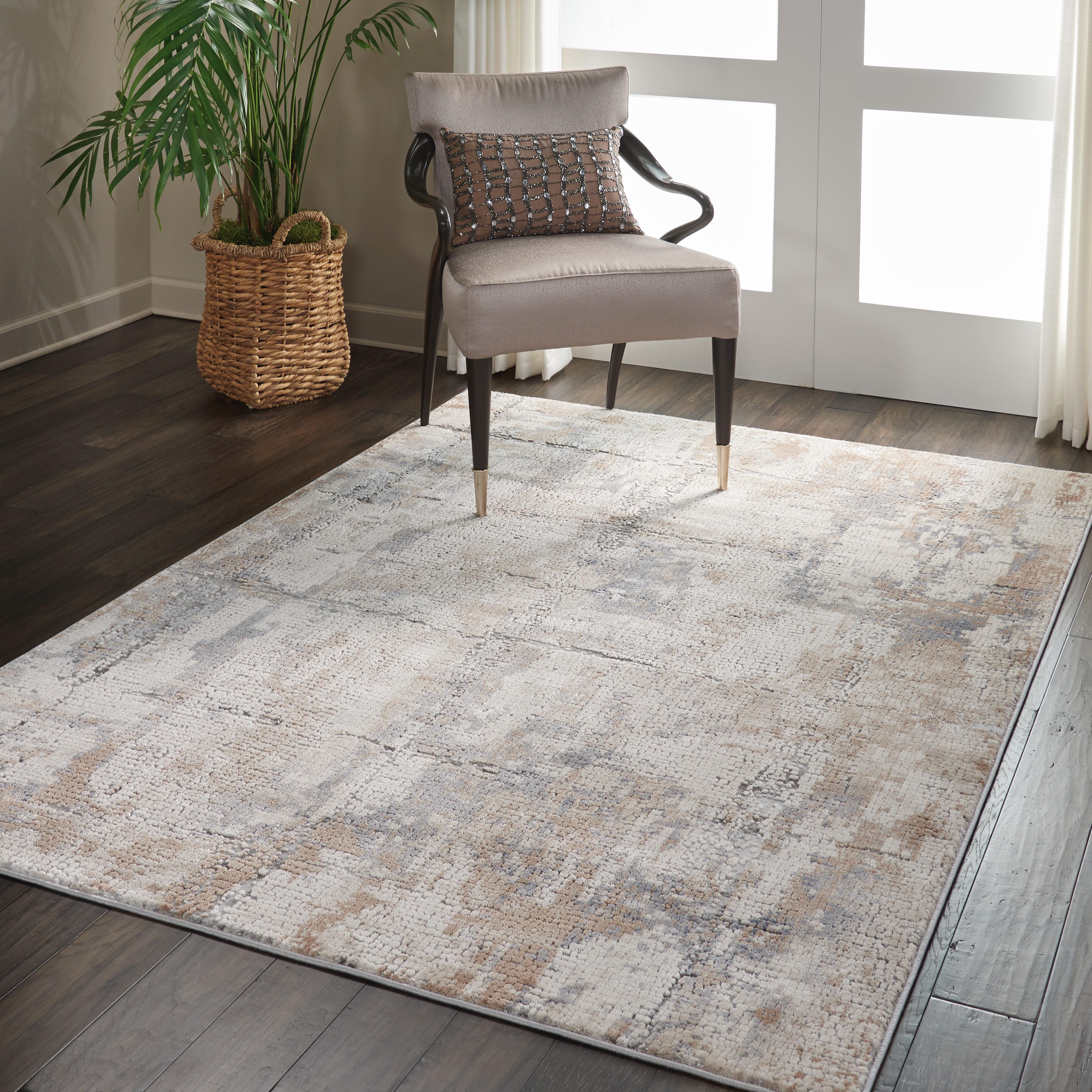 Nourison Nourison Rustic Textures 3'11" x 5'11" Beige/Grey Modern Indoor Rug, Beige/Gray, large