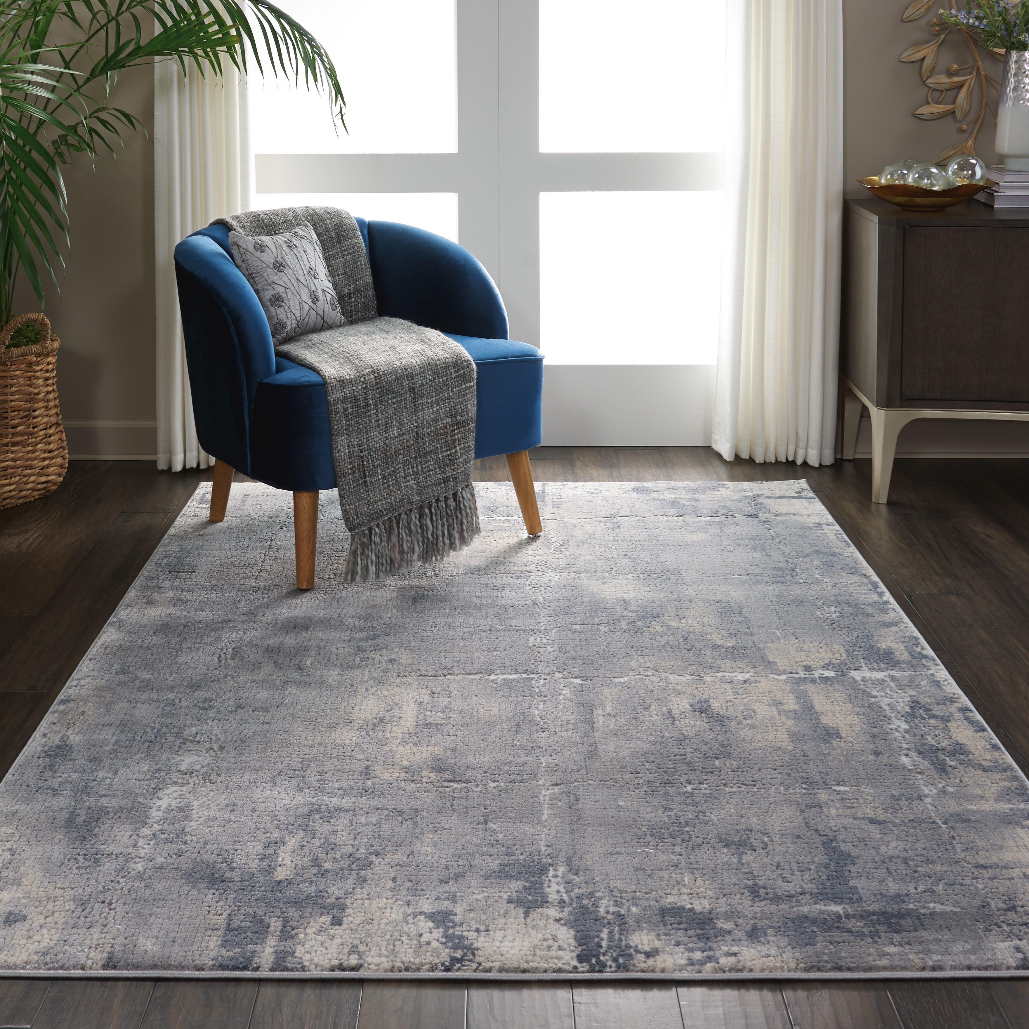 Nourison Nourison Rustic Textures 3'11" x 5'11" Grey/Beige Modern Indoor Rug, Gray/Beige, large