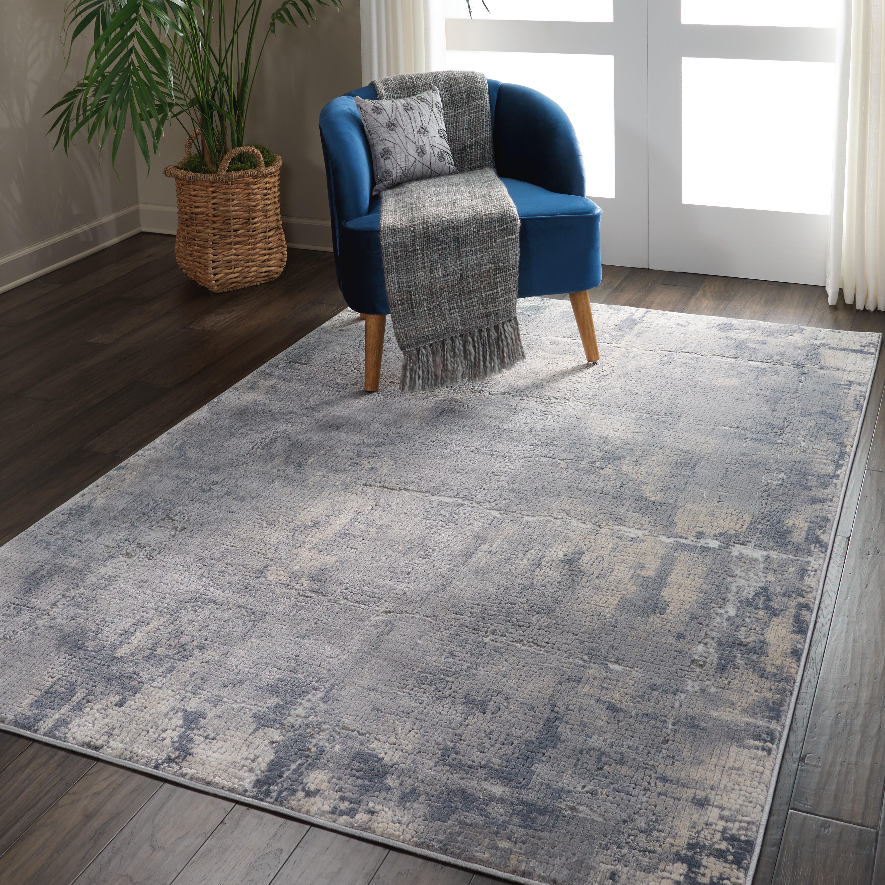 Nourison Nourison Rustic Textures 3'11" x 5'11" Grey/Beige Modern Indoor Rug, Gray/Beige, large