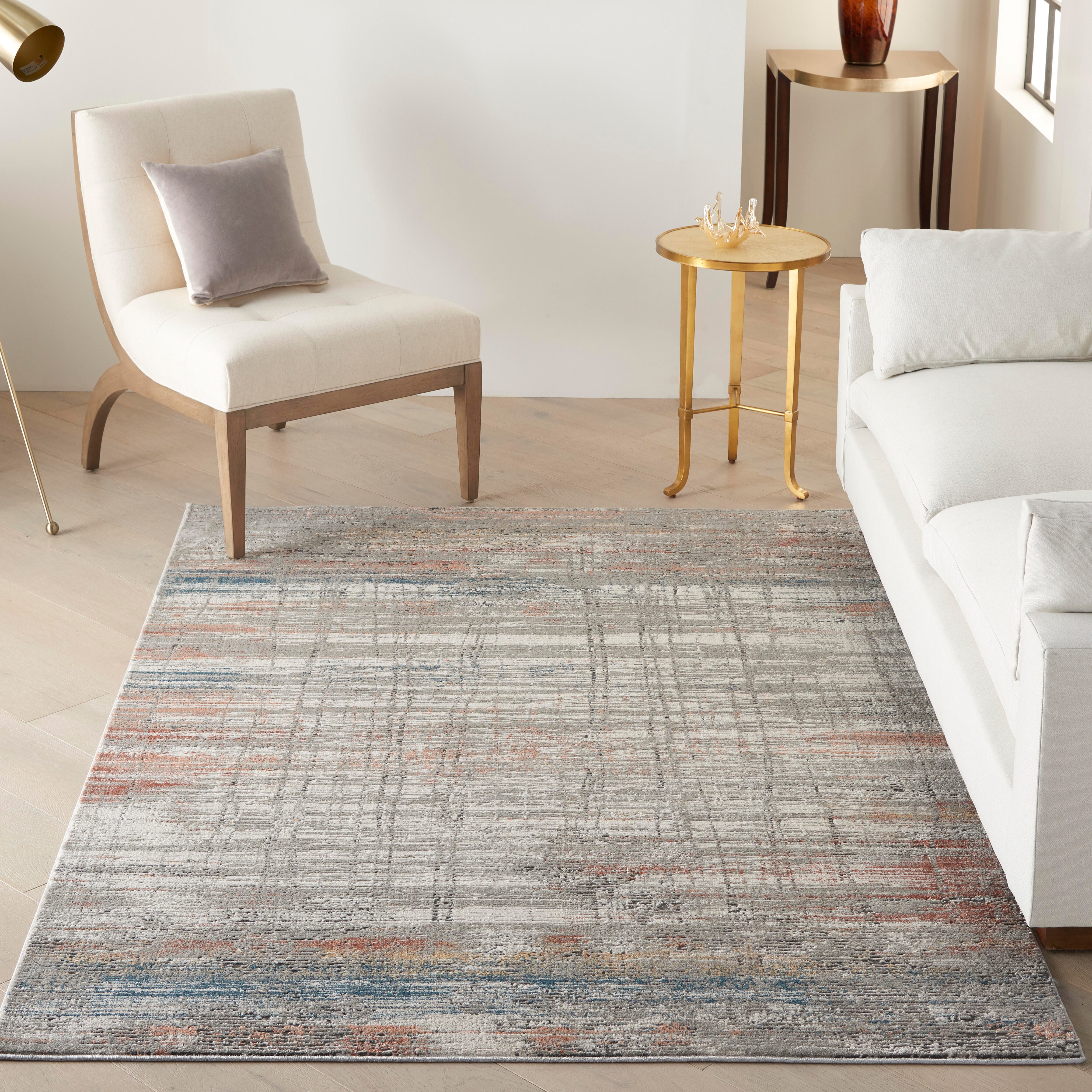 Nourison Home Nourison Rustic Textures 3'11" x 5'11" Grey/Multi Modern Indoor Rug, Gray/Multi, rollover