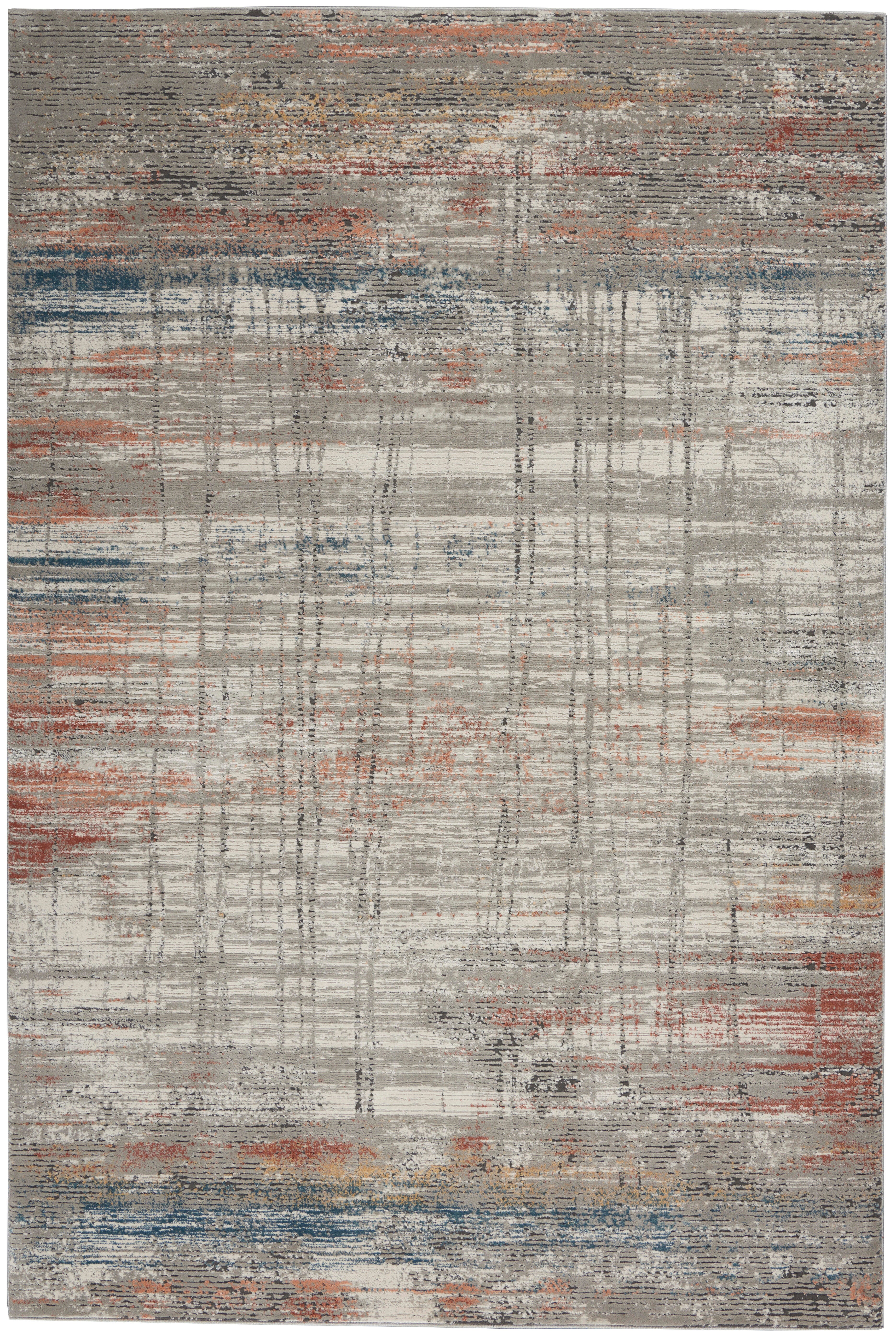 Nourison Home Nourison Rustic Textures 3'11" x 5'11" Grey/Multi Modern Indoor Rug, Gray/Multi, large