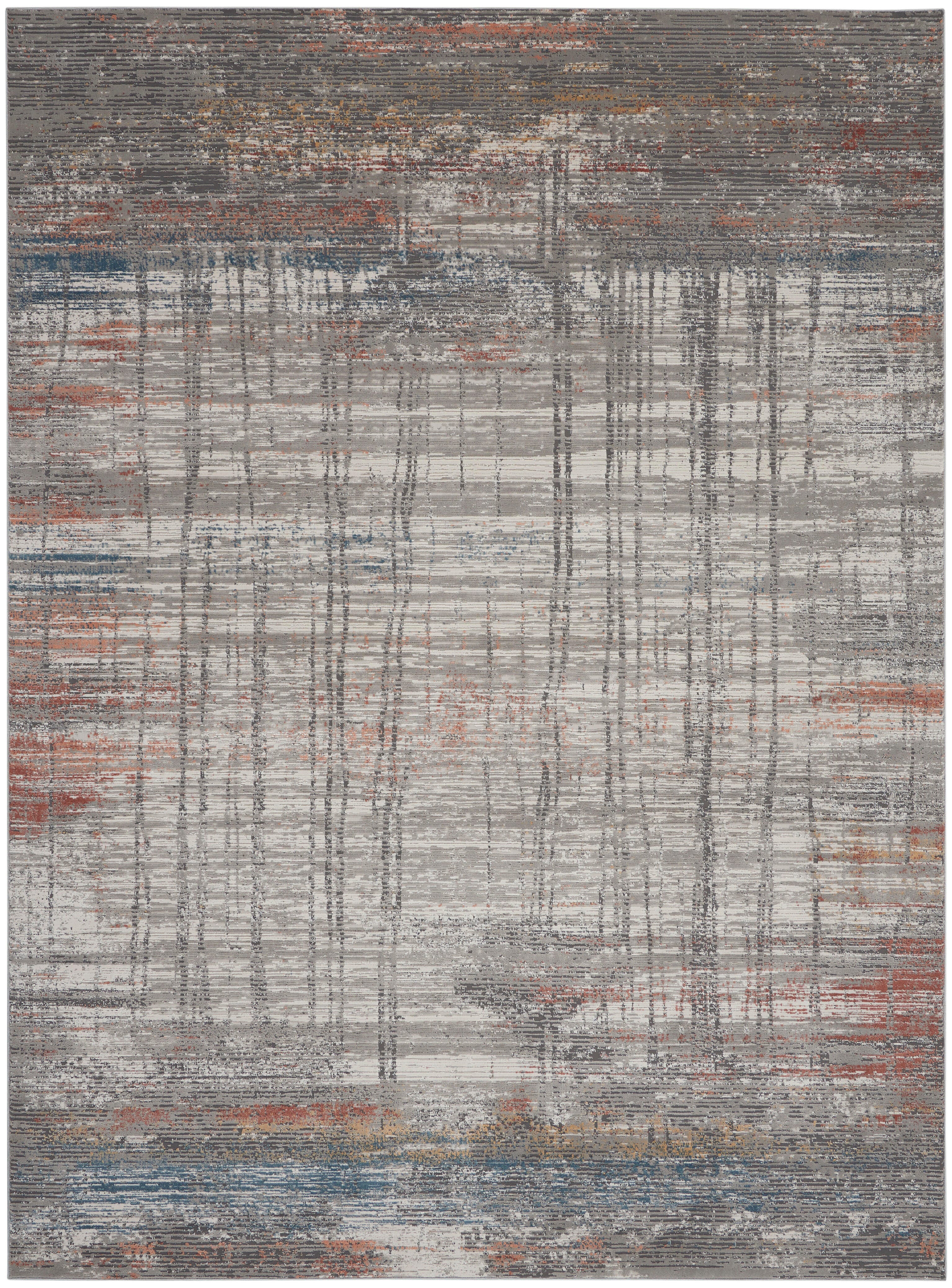 Nourison Home Nourison Rustic Textures 7'10" x 10'6" Grey/Multi Modern Indoor Rug, Gray/Multi, large